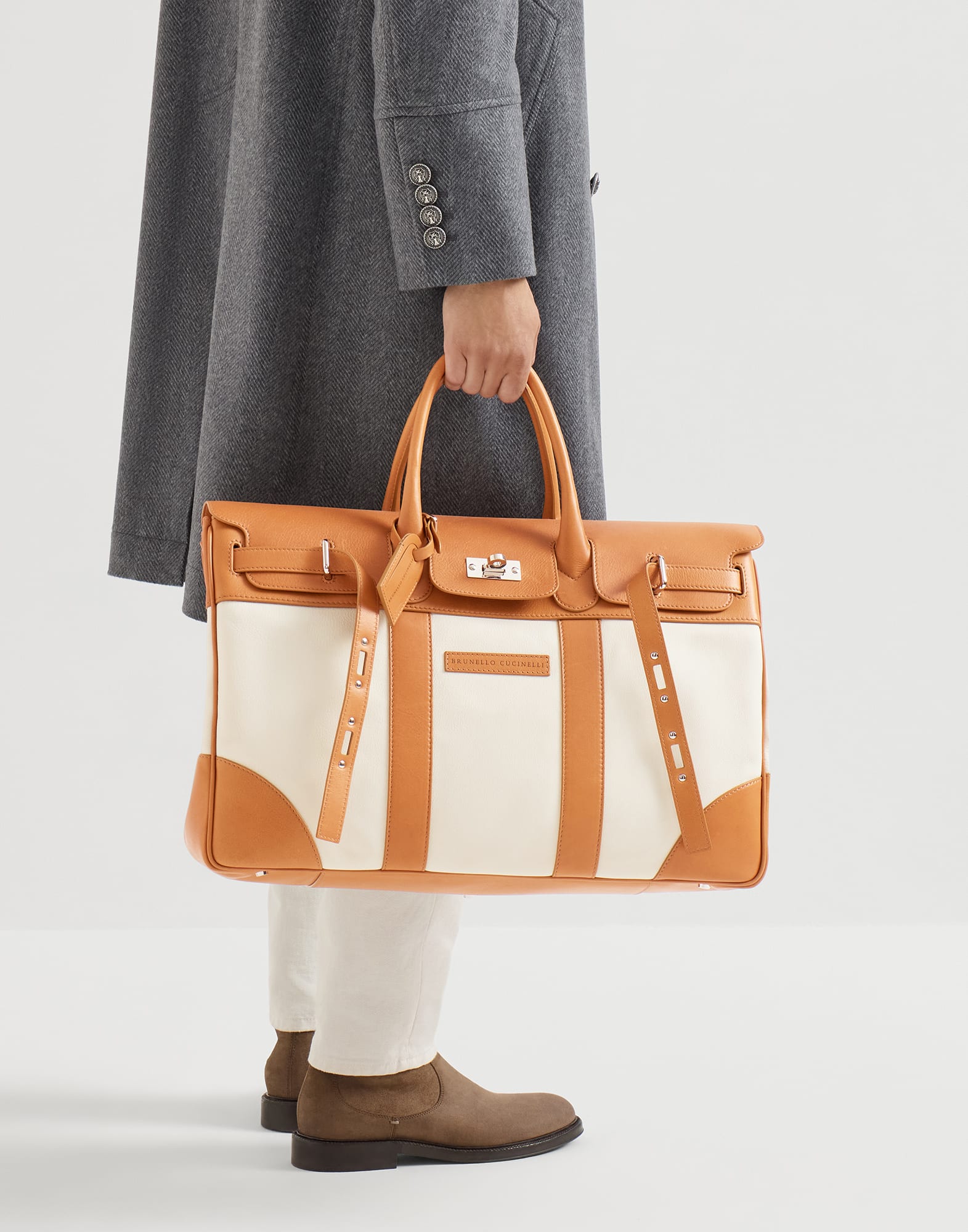 Country bag for Man in Ivory | Brunello Cucinelli