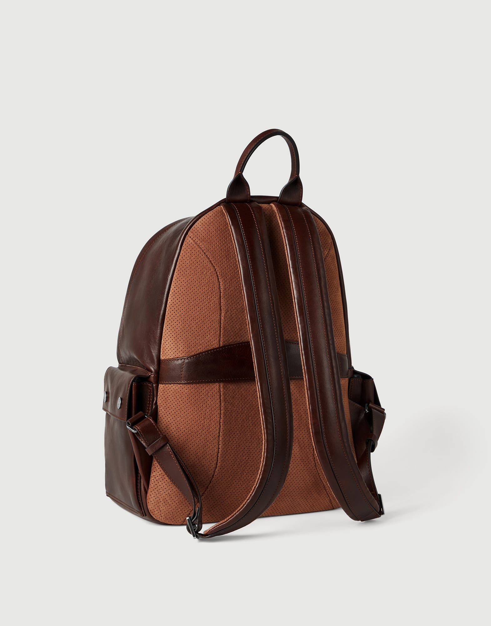 Calfskin travel backpack for Man in Burgundy | Brunello Cucinelli
