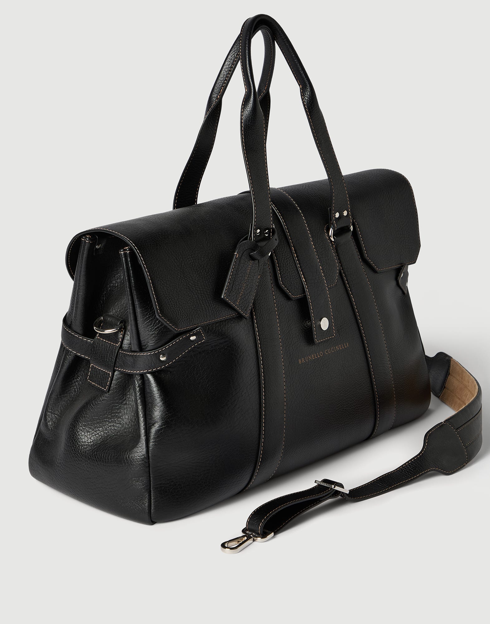 Weekender Country bag for Man in Black | Brunello Cucinelli