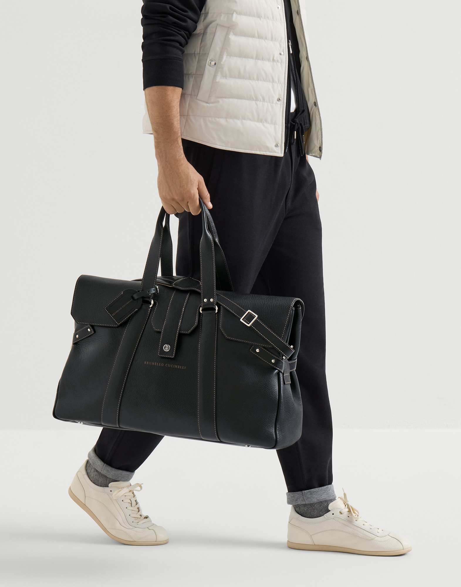 Weekender Country bag for Man in Black | Brunello Cucinelli
