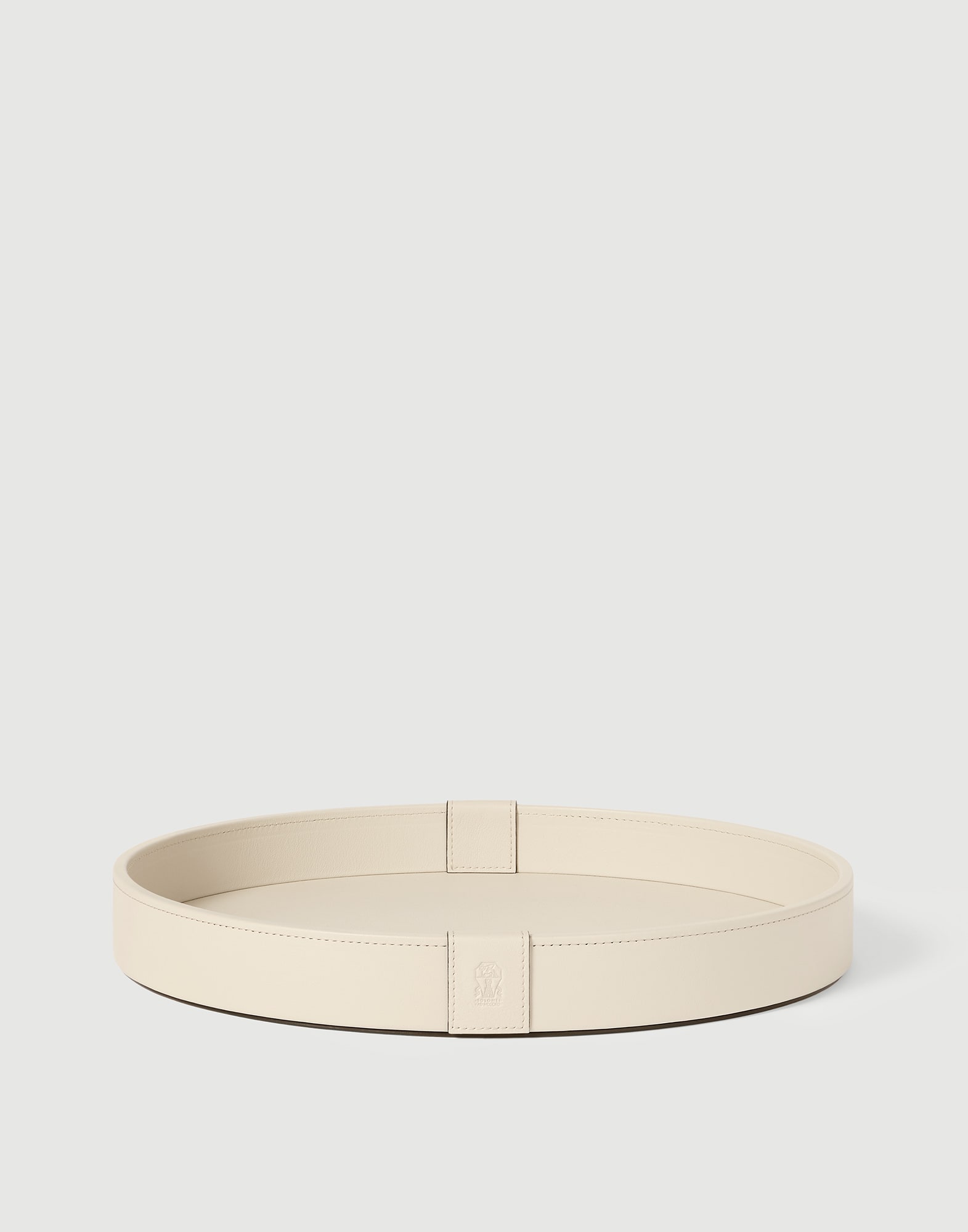 Wood and leather tray in Ivory | Lifestyle | Brunello Cucinelli