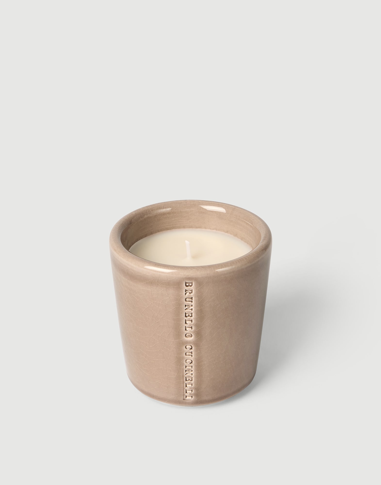 Candle in craquelée vessel in Sand | Lifestyle | Brunello Cucinelli