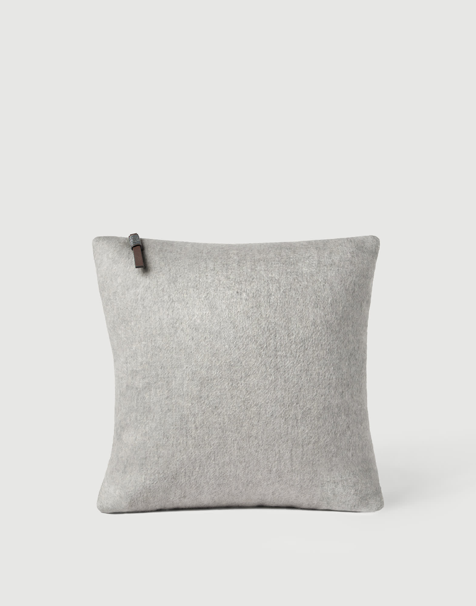 Cashmere beaver cushion Light Grey Lifestyle - Brunello Cucinelli