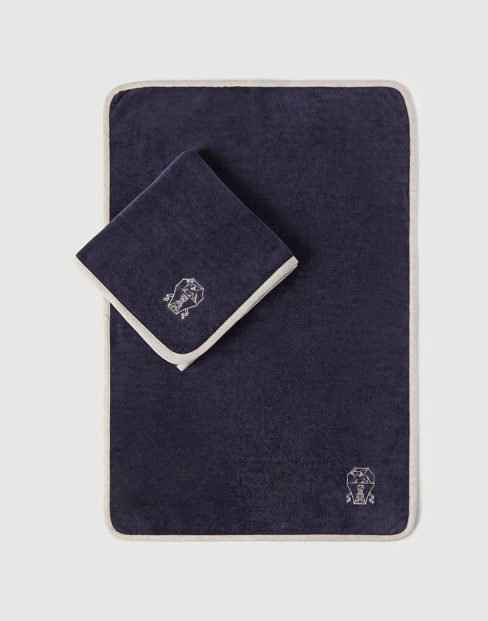 Set of towels in Navy Blue | Lifestyle | Brunello Cucinelli