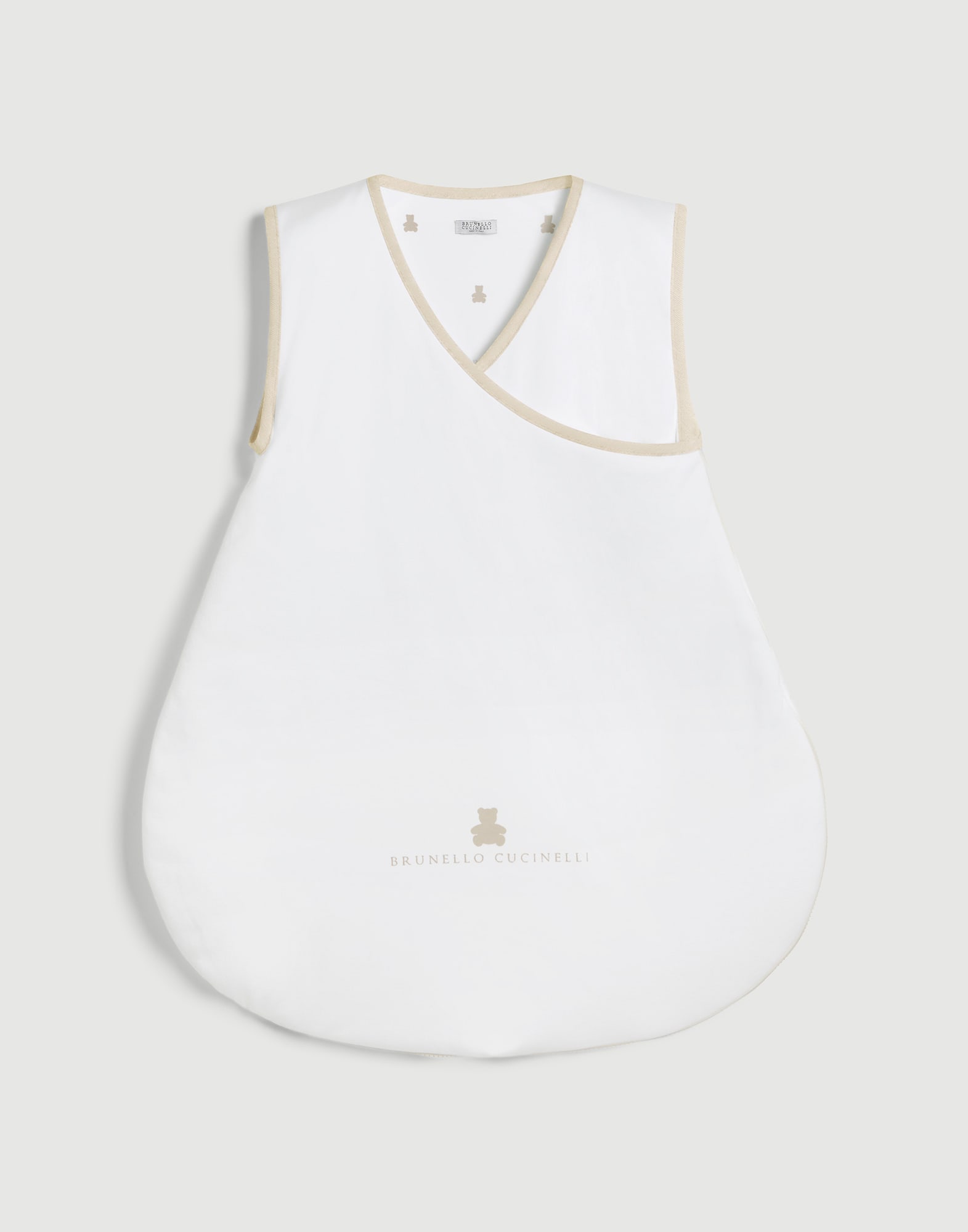 Cotton interlock sleep bag White Baby - Brunello Cucinelli