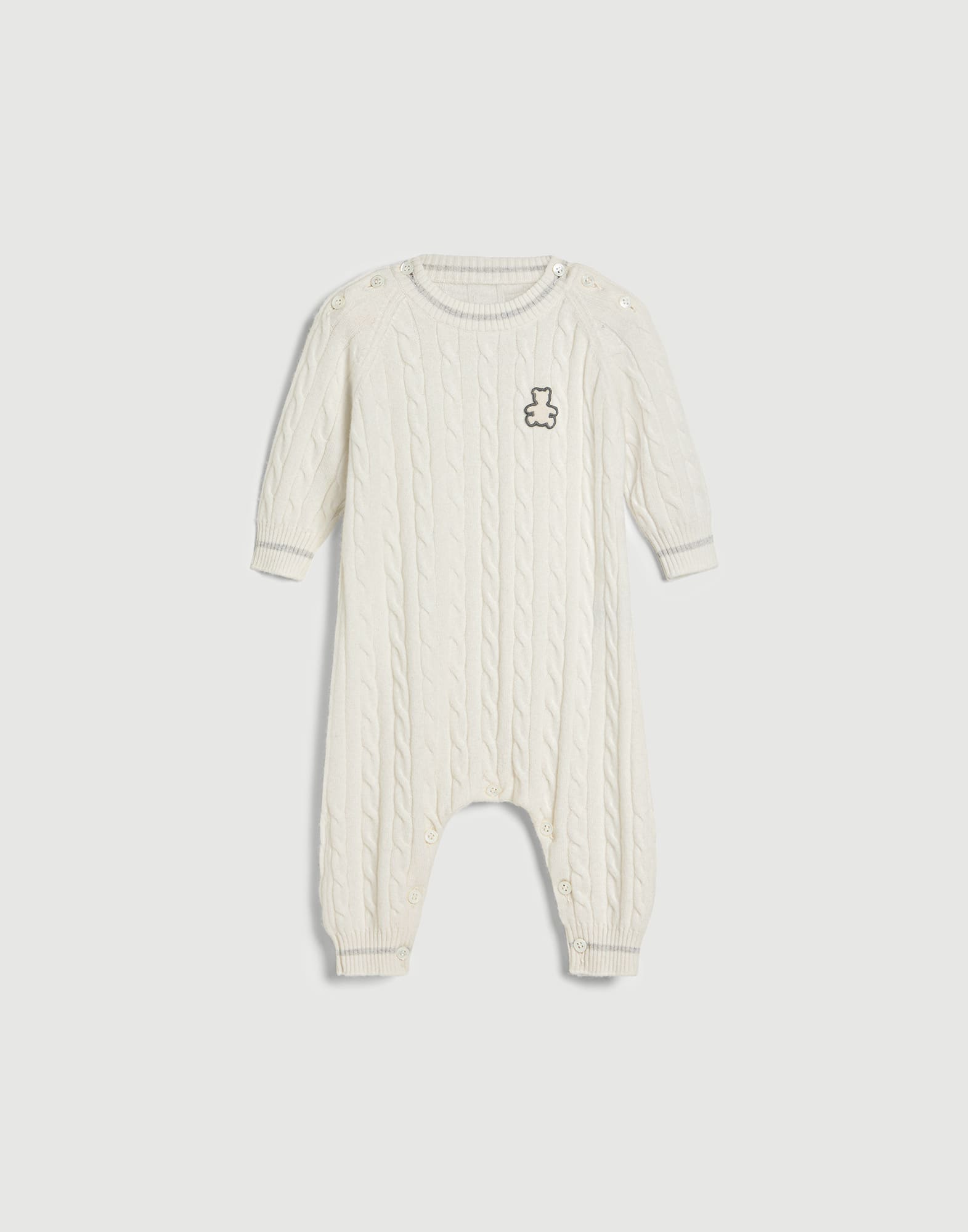 Baby Bernie cable knit coverall Panama Baby - Brunello Cucinelli