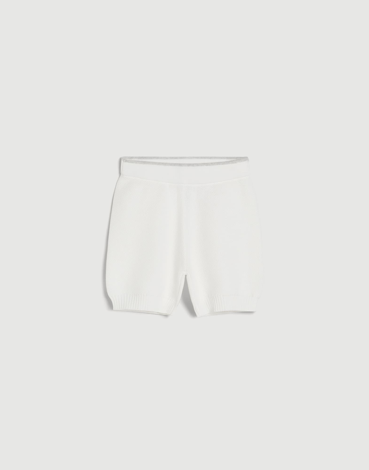 Honeycomb stitch knit Baby Bernie Bermuda shorts Panama Baby - Brunello Cucinelli