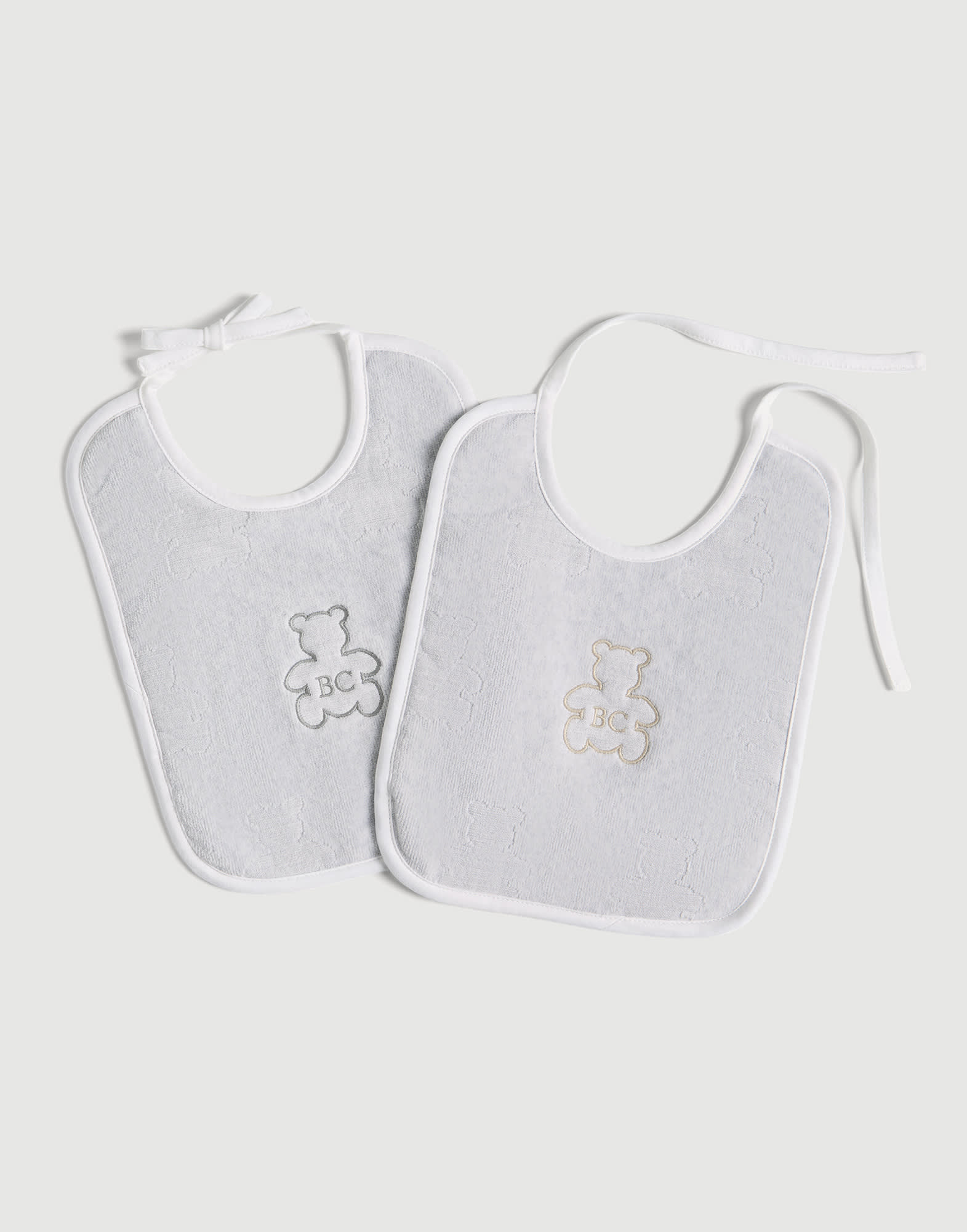 Baby Bernie 2-piece bib set Light Grey Baby - Brunello Cucinelli