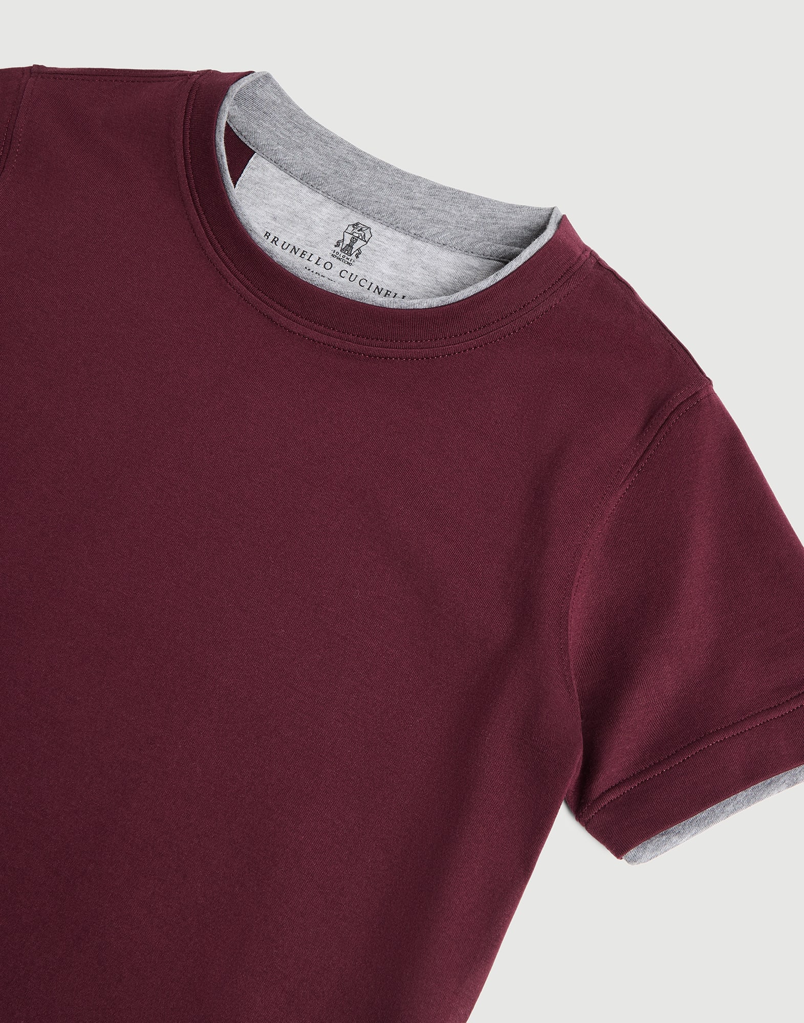 Cotton jersey T-shirt for Boys in Medium Grey | Brunello Cucinelli