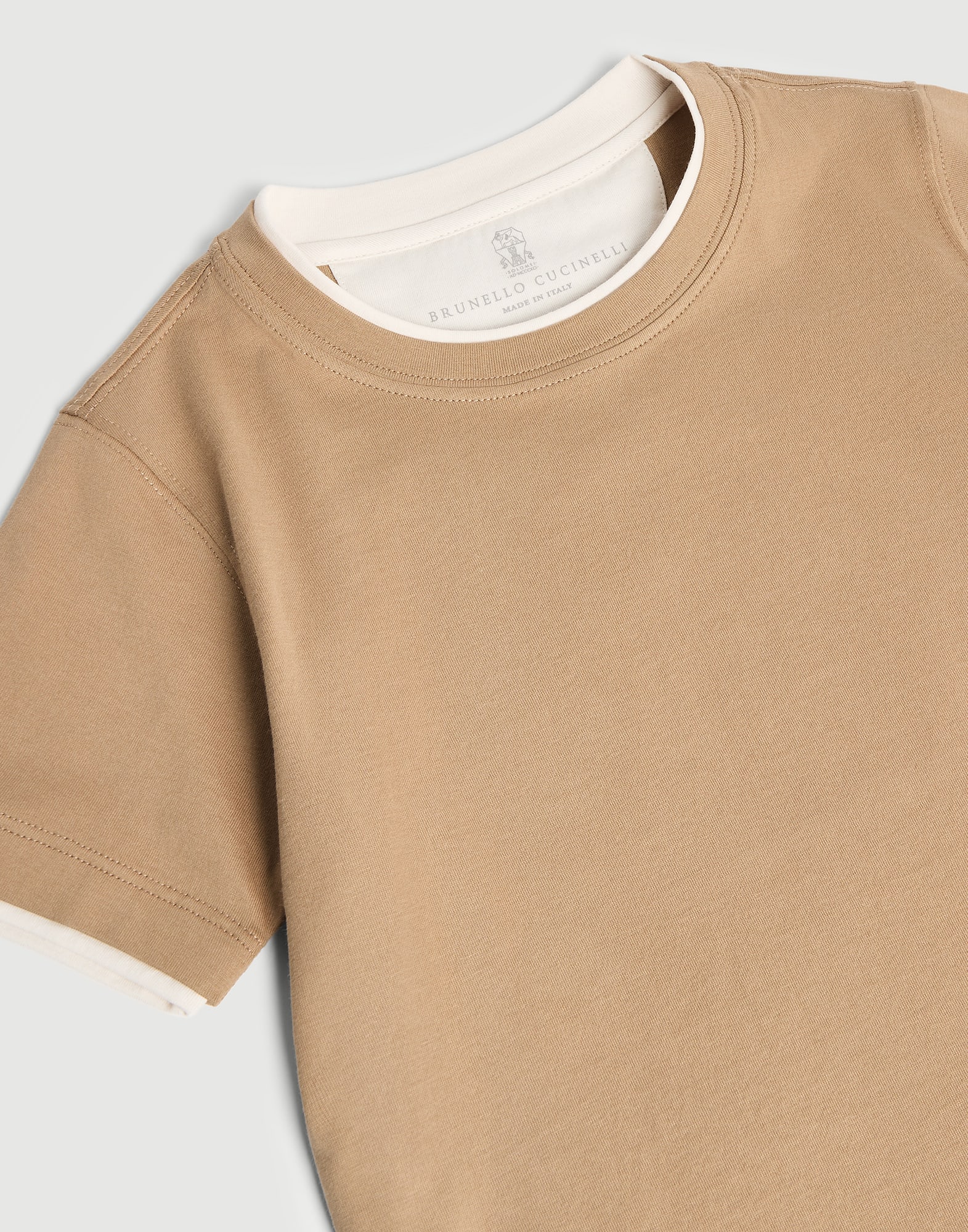 Cotton jersey T-shirt for Boys in Medium Grey | Brunello Cucinelli