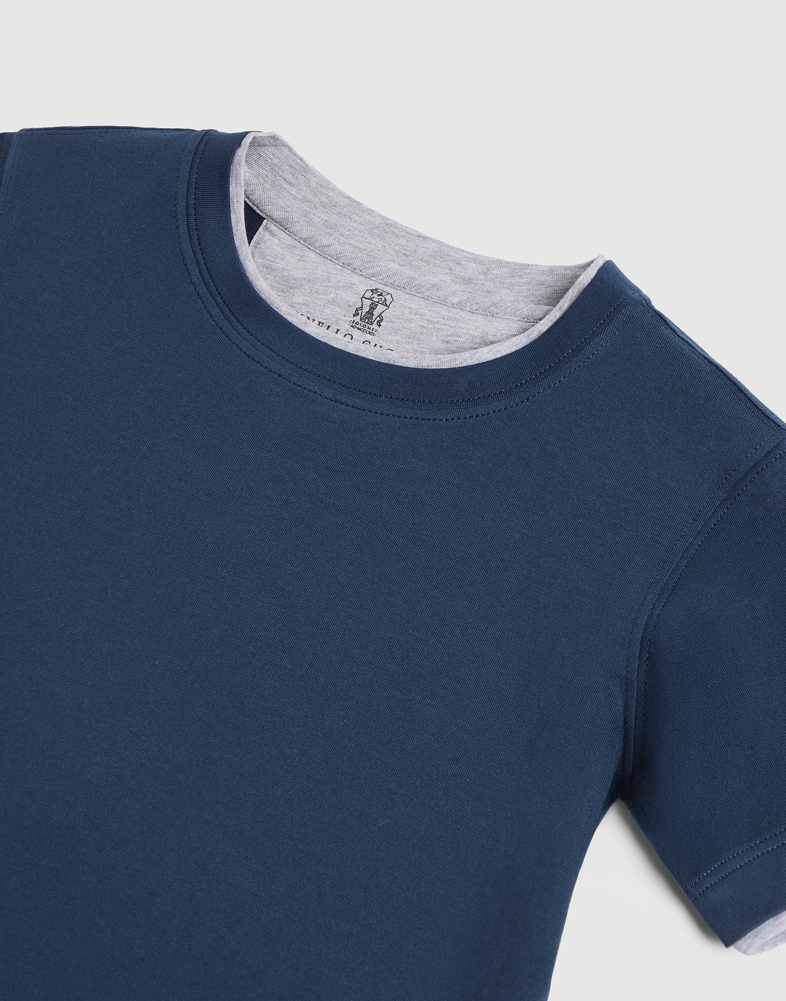 Cotton jersey T-shirt for Boys in Medium Grey | Brunello Cucinelli