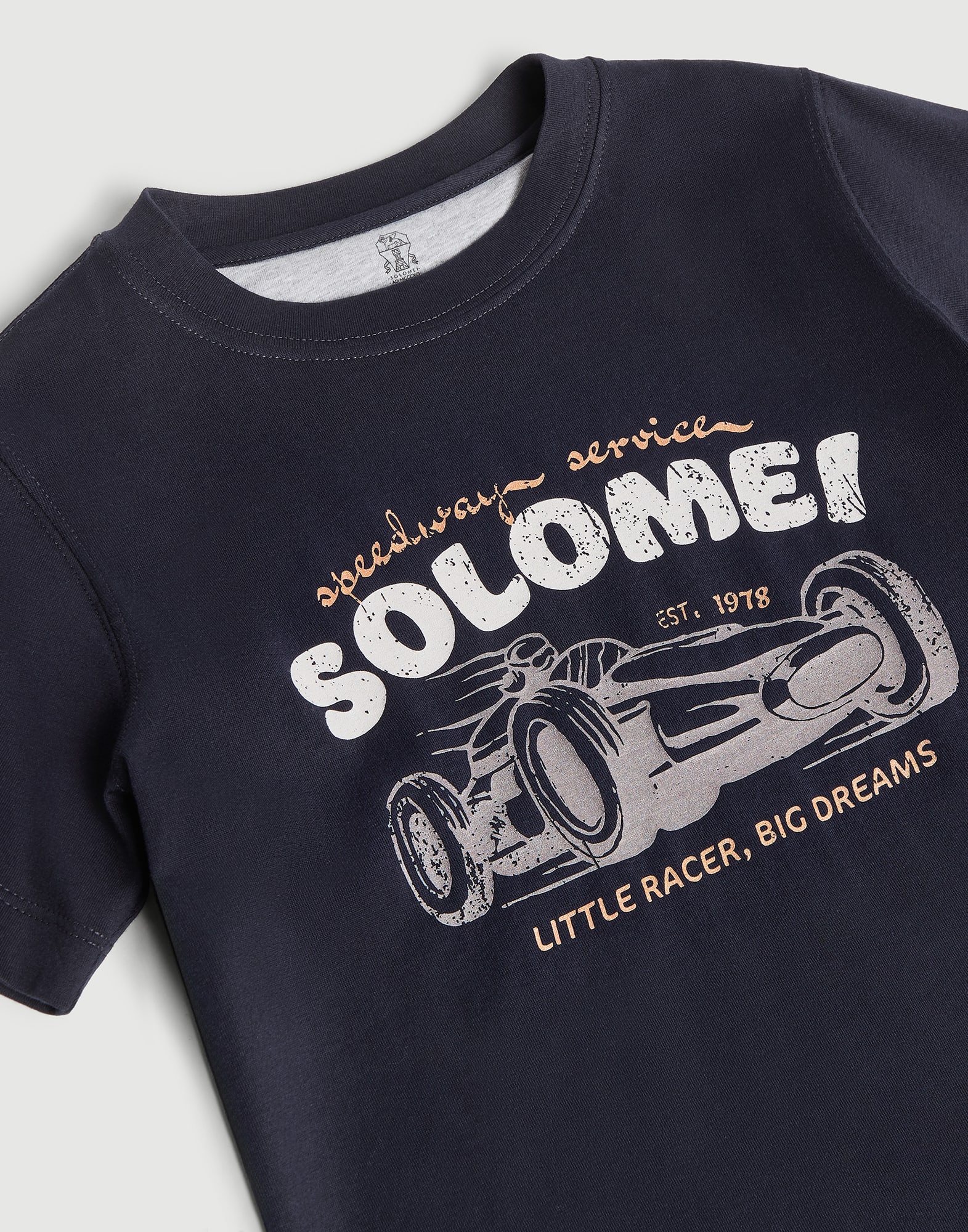 T-shirt with print for Boys in Pearl Grey | Brunello Cucinelli