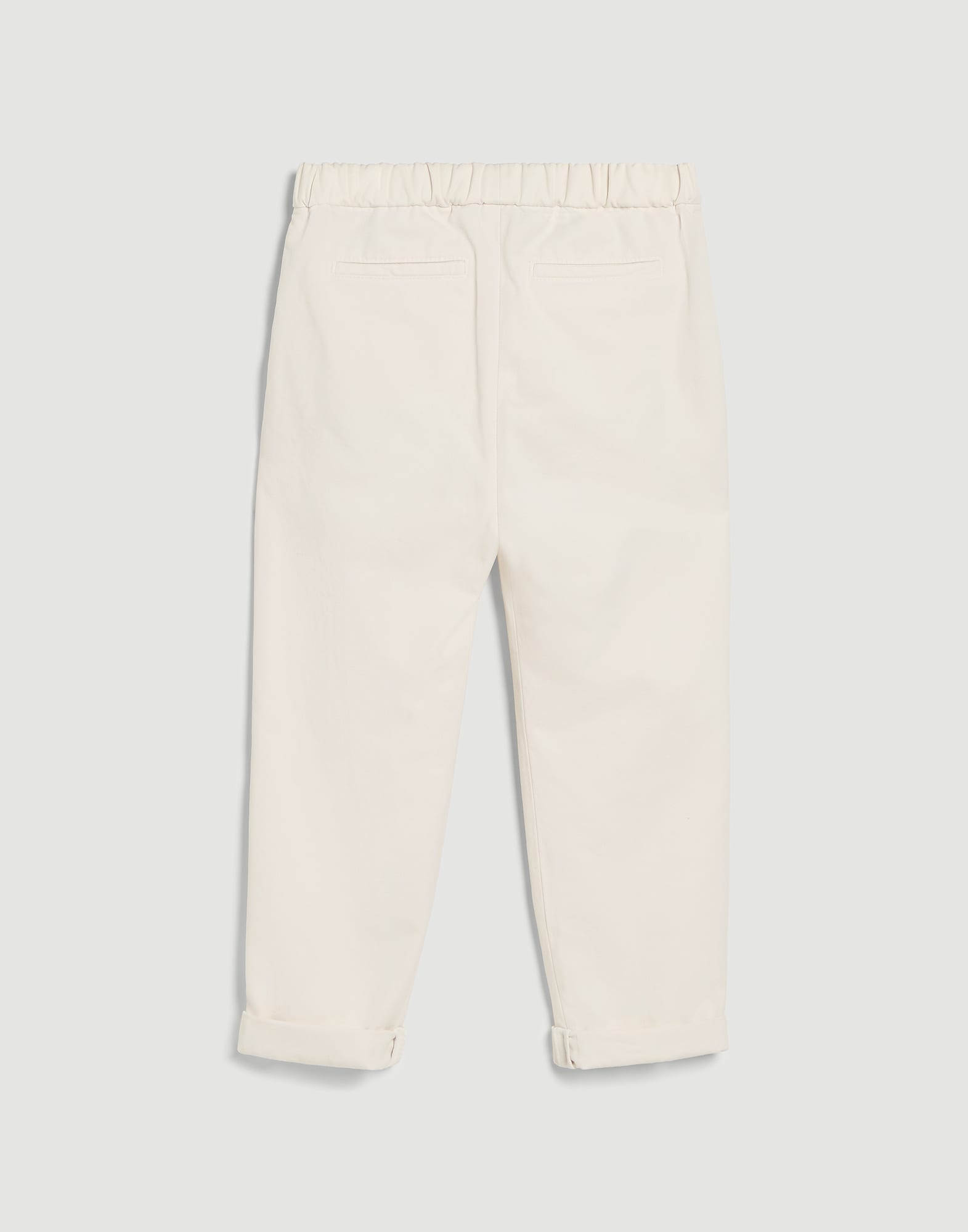 Gabardine garment dyed trousers for Boys in Stone Grey | Brunello
