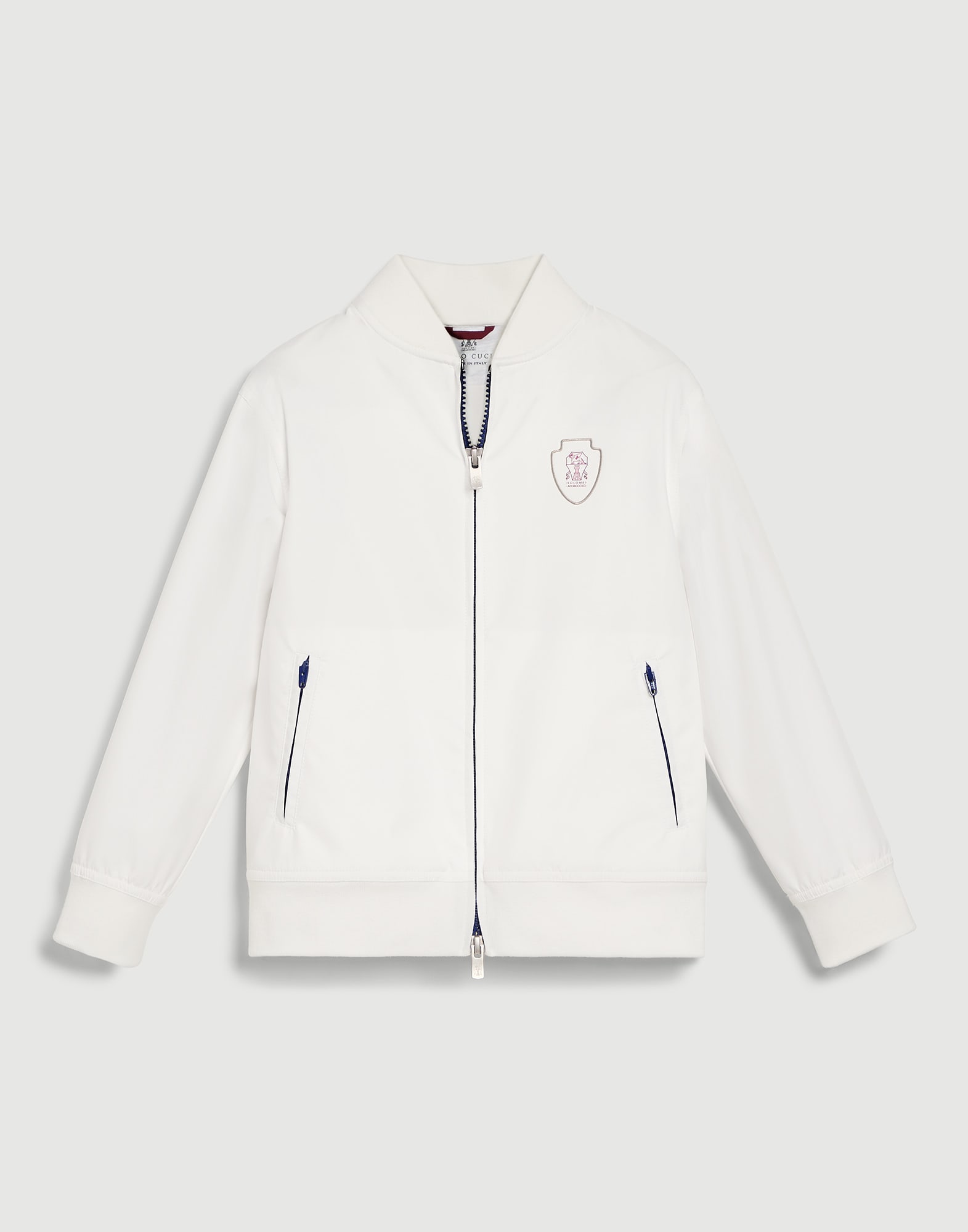 Nylon sweatshirt vest for Boys in White | Brunello Cucinelli