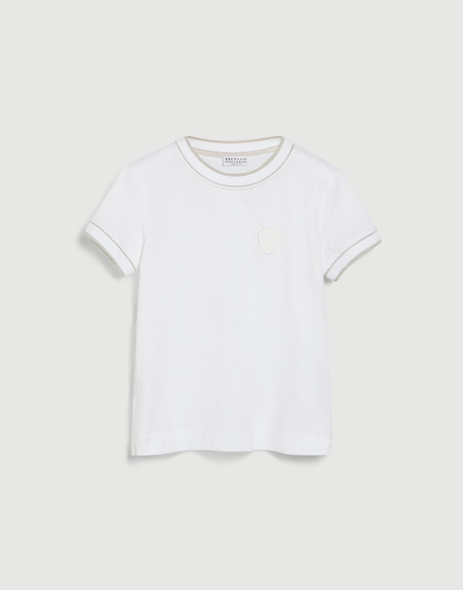 ロゴ入り ジャージー Tシャツ ホワイト ガールズ - Brunello Cucinelli