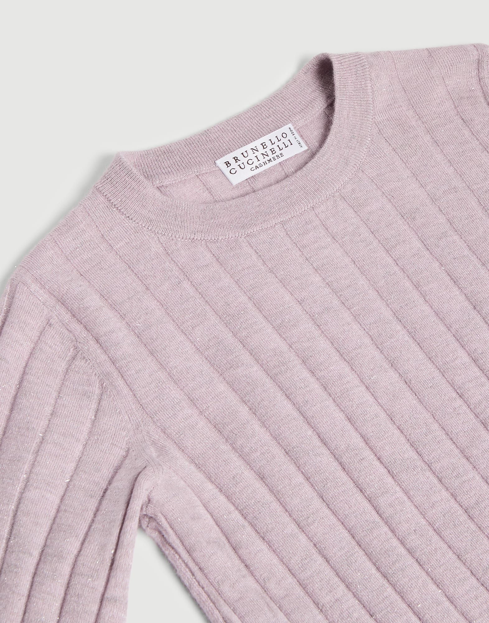 閃亮羊絨針織衫 錦葵紫 女童 - Brunello Cucinelli