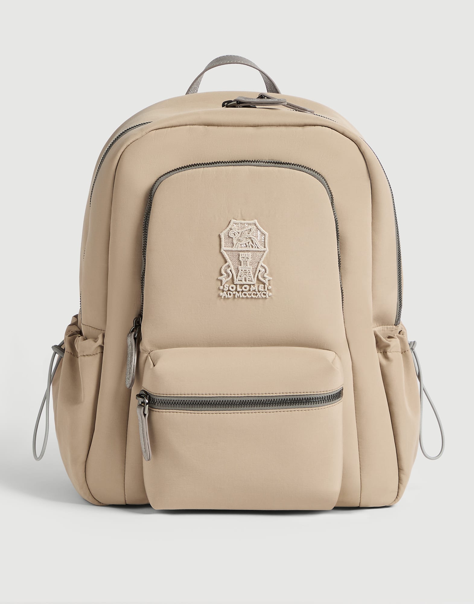brunello cucinelli leather backpack BRUNELLI Back Pack this vachetta Travel backpack marries a functional design and refined materials Brunello Cucinelli Taupe-grey Leather Backpack