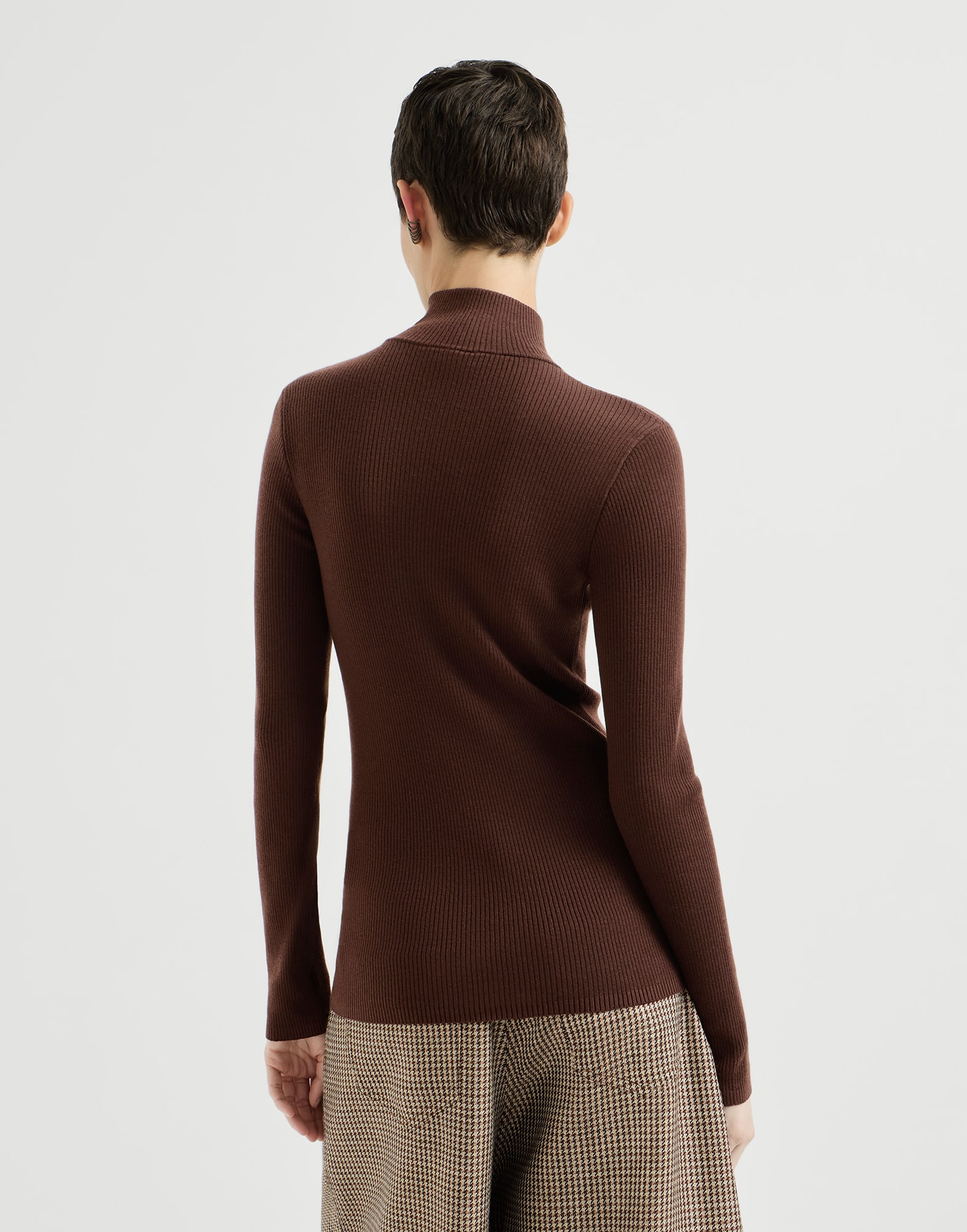 Virgin wool and cashmere sweater for Woman in Brown | Brunello