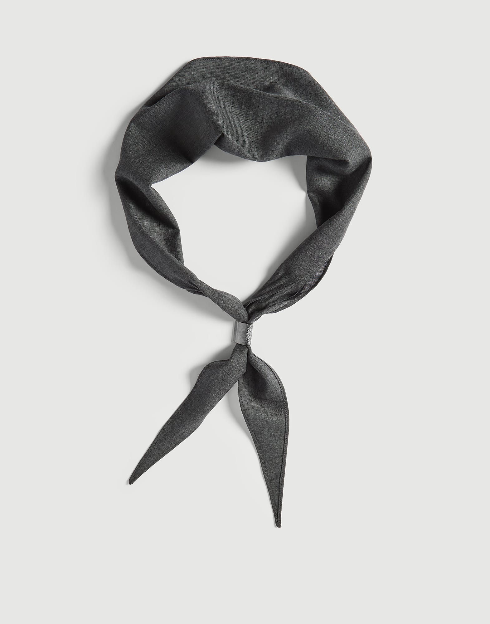 Corbata de organza con Monile Gris Oscuro Mujer - Brunello Cucinelli