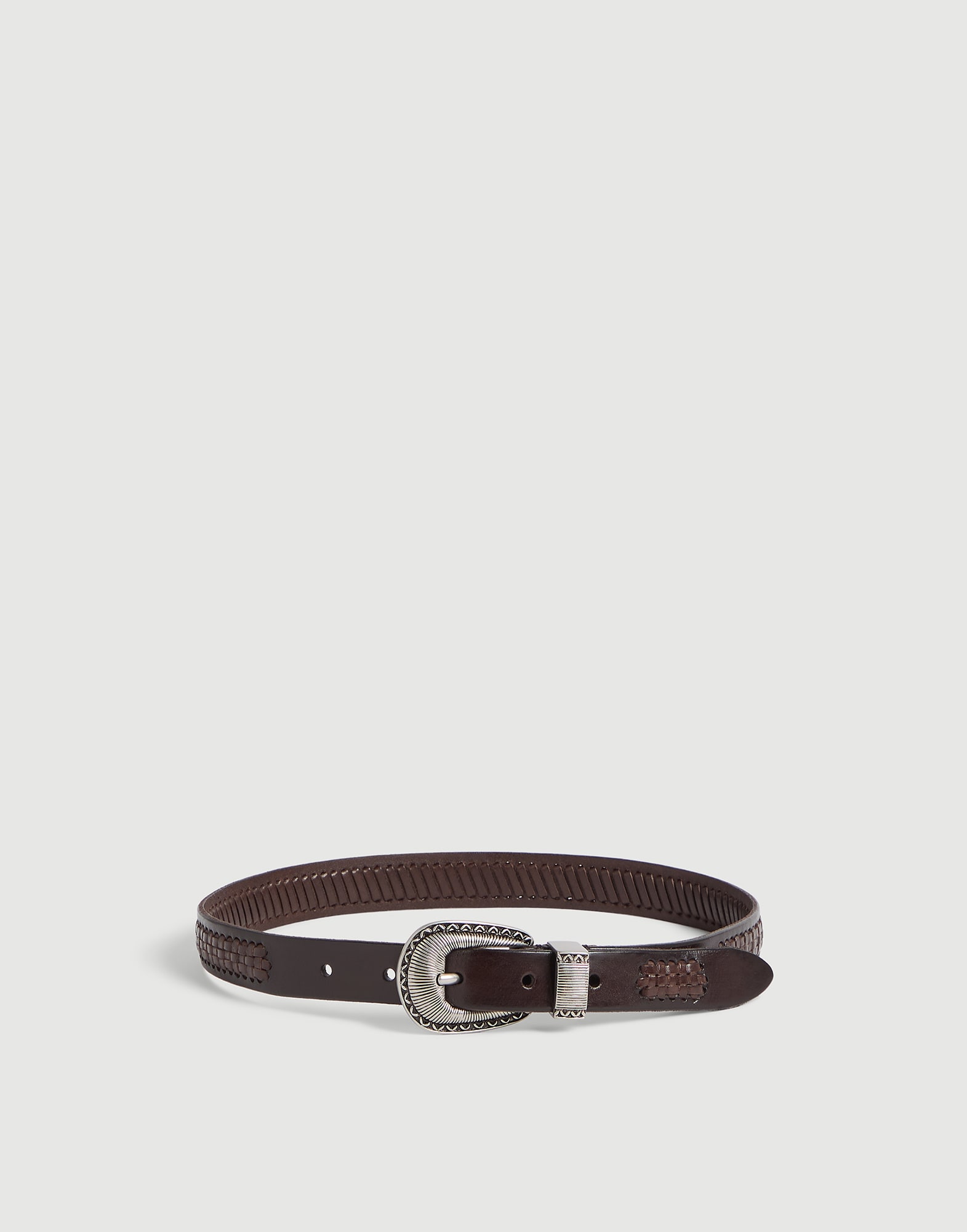 Braided calfskin belt Rust Brown Boys - Brunello Cucinelli