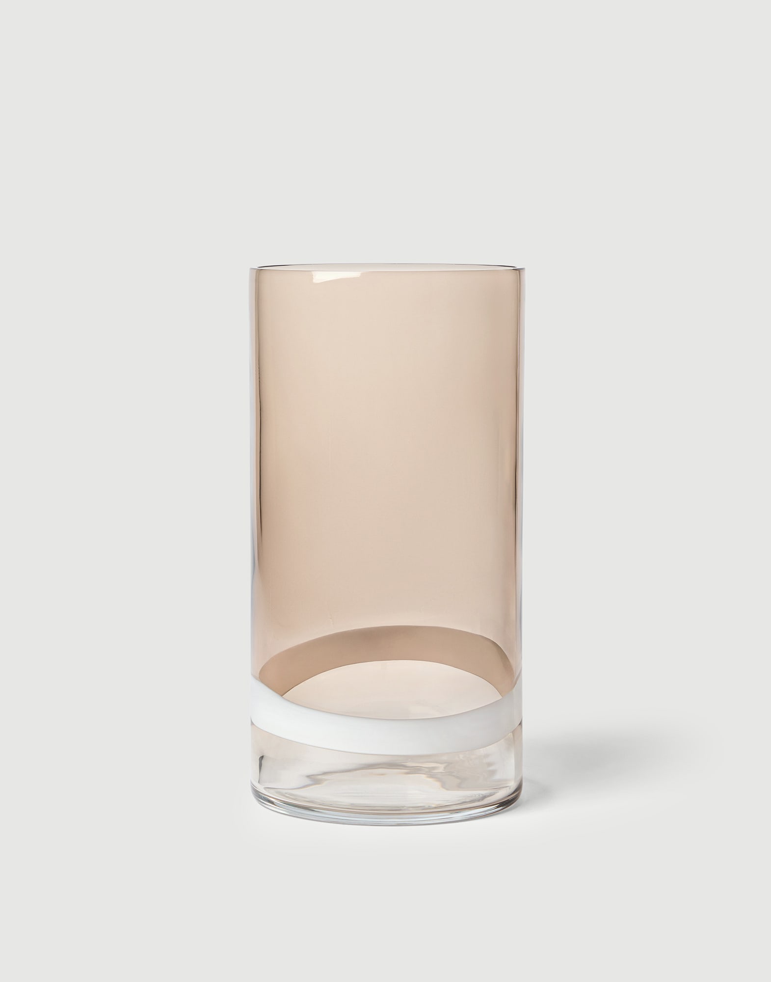 Murano glass striped cilinder vase Brown Fade Lifestyle - Brunello Cucinelli