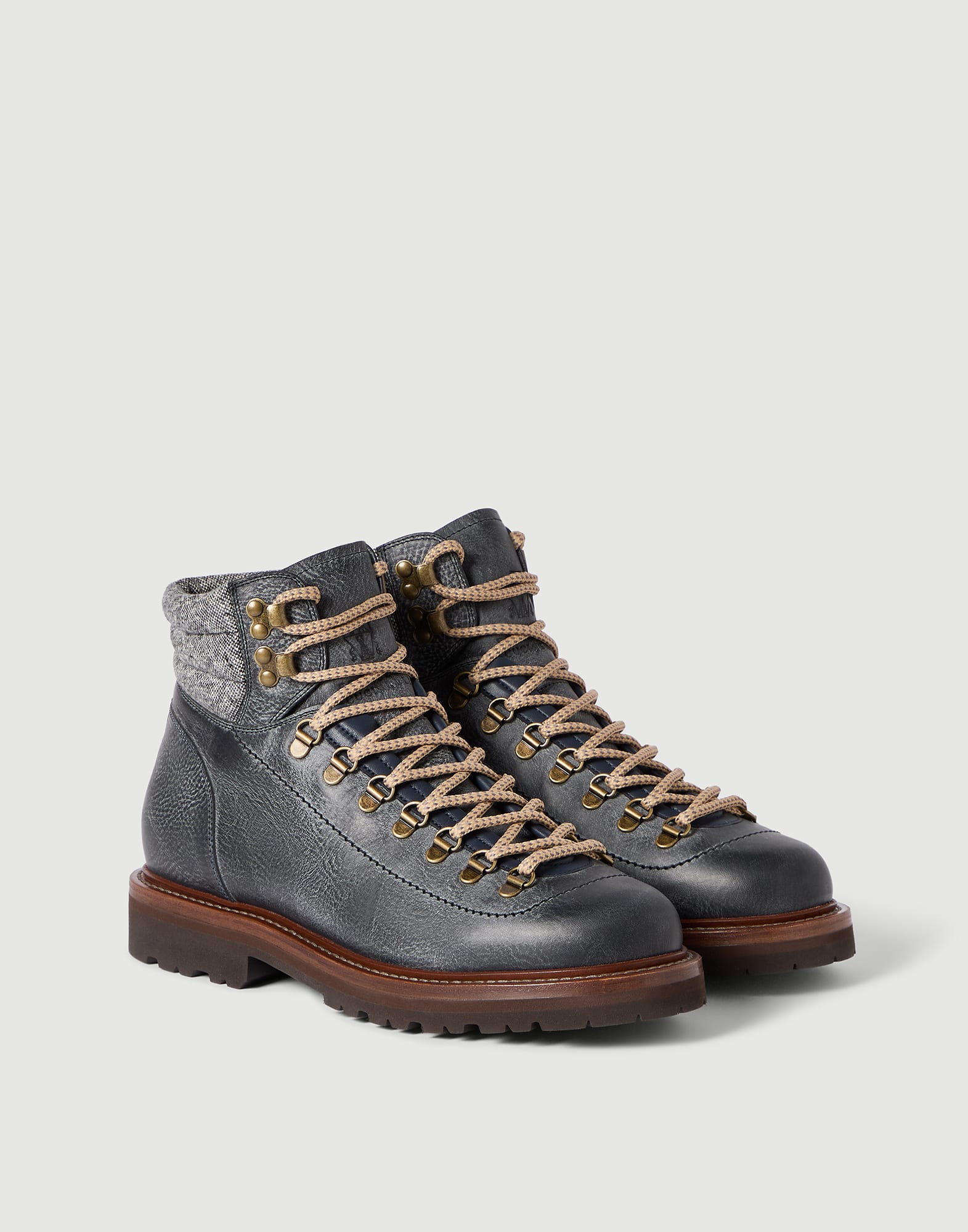 Calfskin Mountain Boot for Man in Camel | Brunello Cucinelli