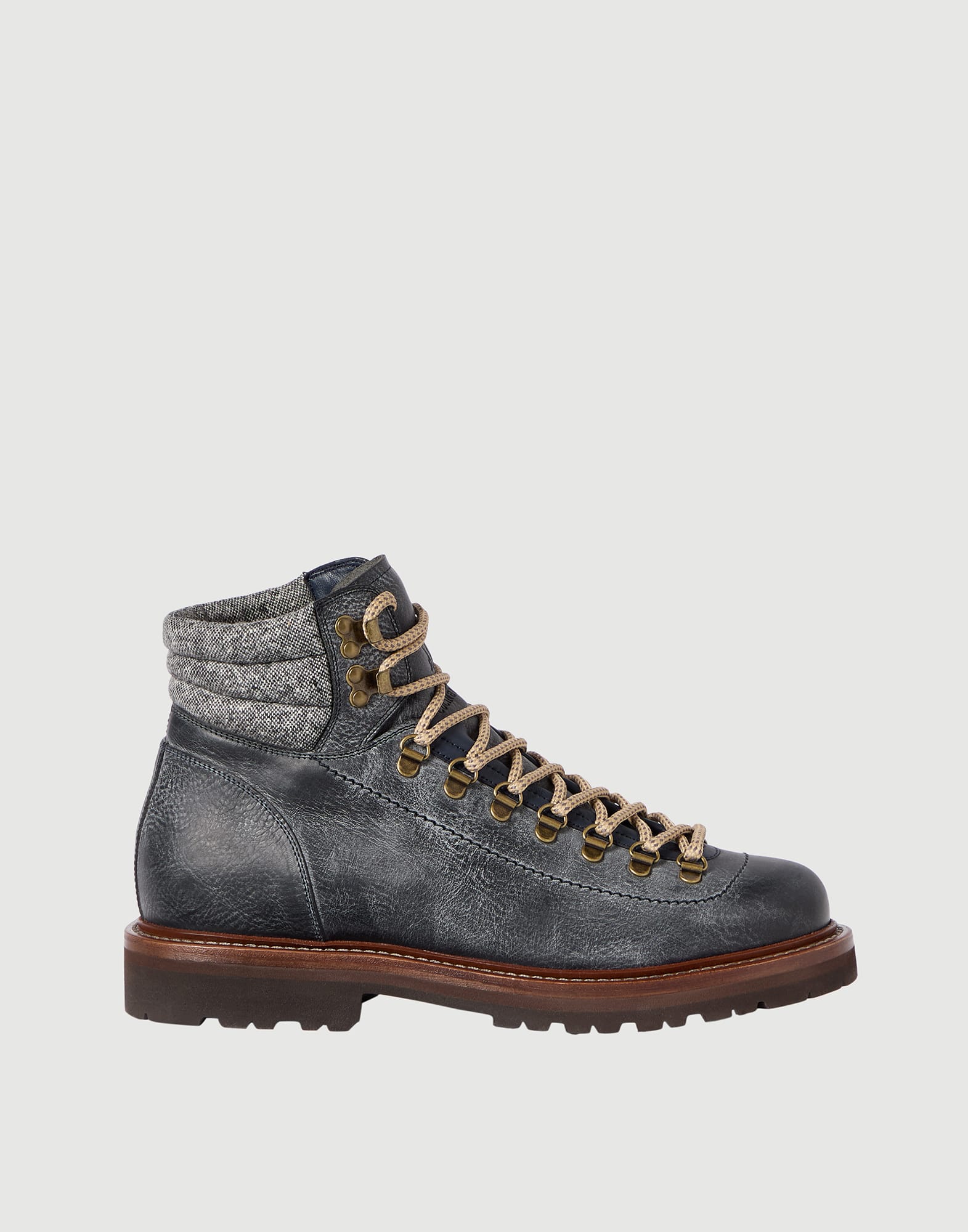 Calfskin Mountain Boot for Man in Camel | Brunello Cucinelli
