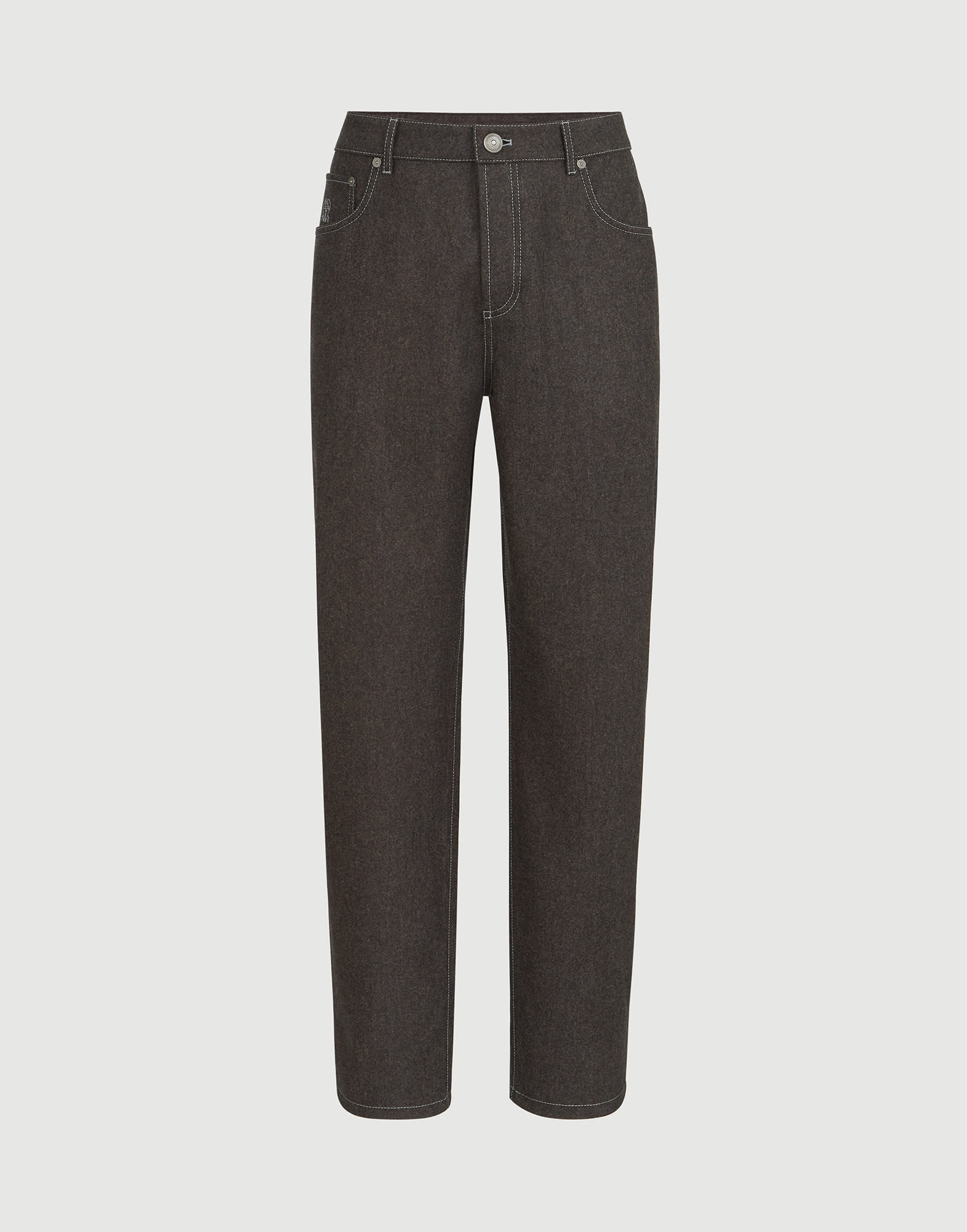 Five-pocket trousers for Man in Cerulean | Brunello Cucinelli