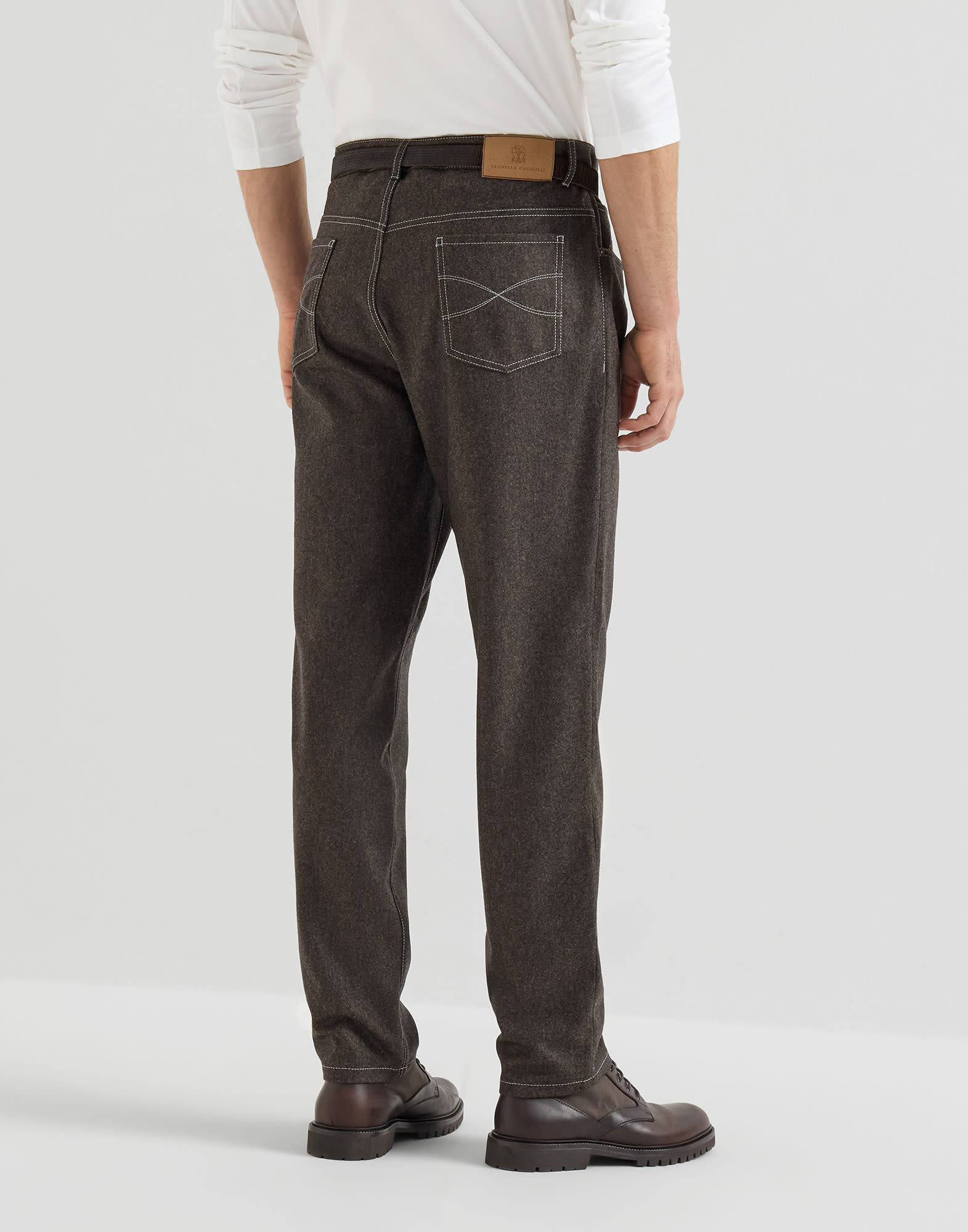 Five-pocket trousers for Man in Cerulean | Brunello Cucinelli