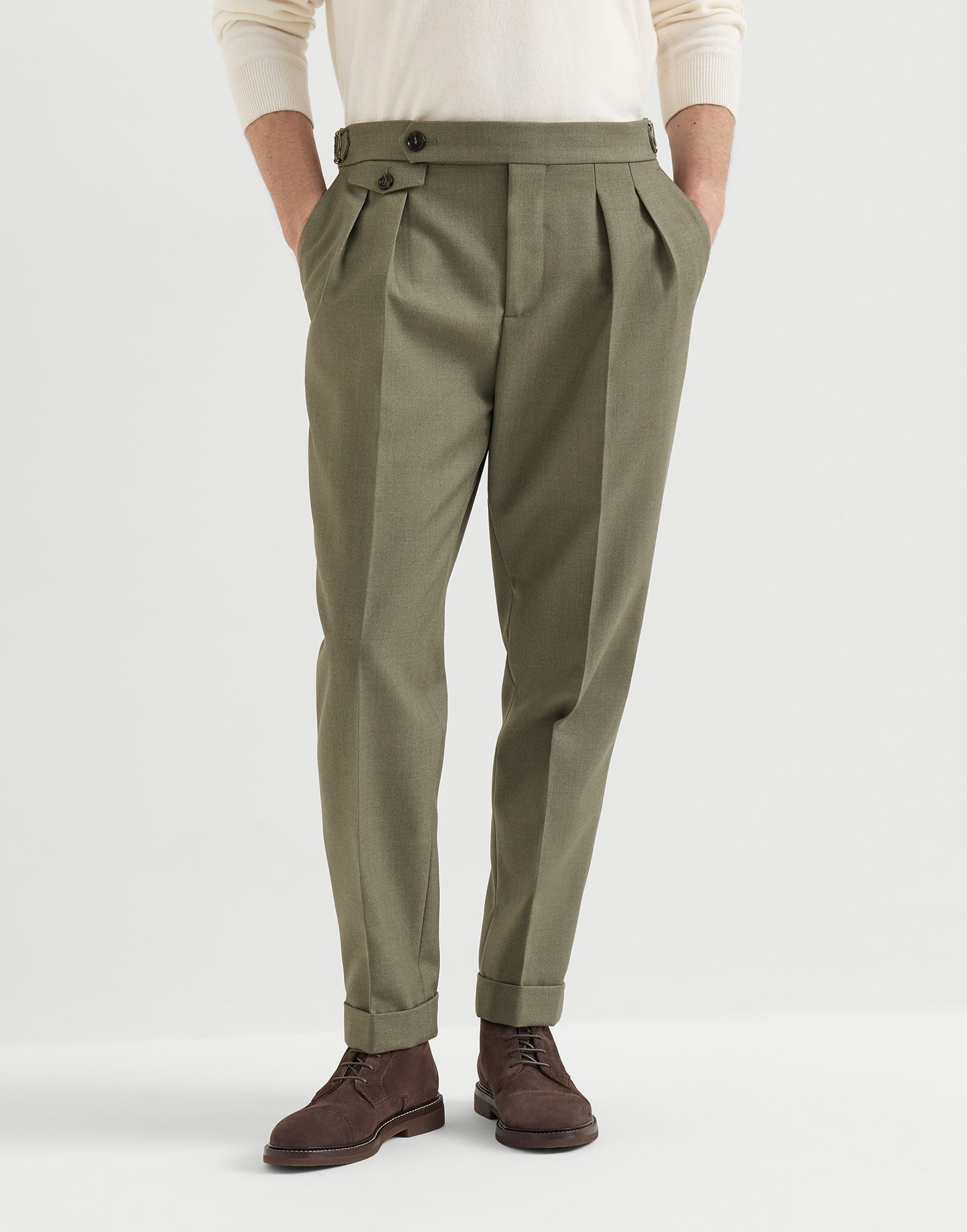 Trousers with pleats - Front view - View Full Screen