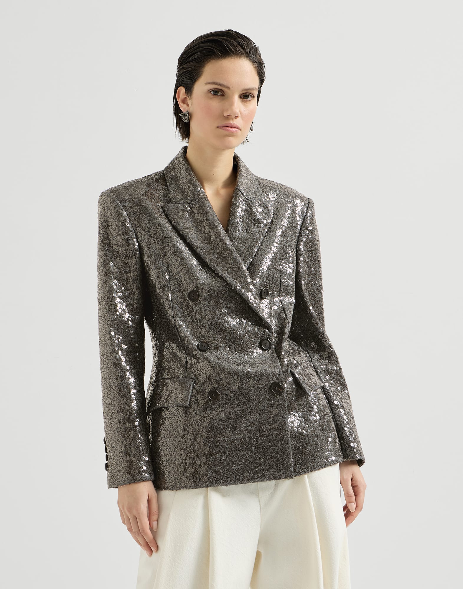 Dazzling texture embroidery blazer