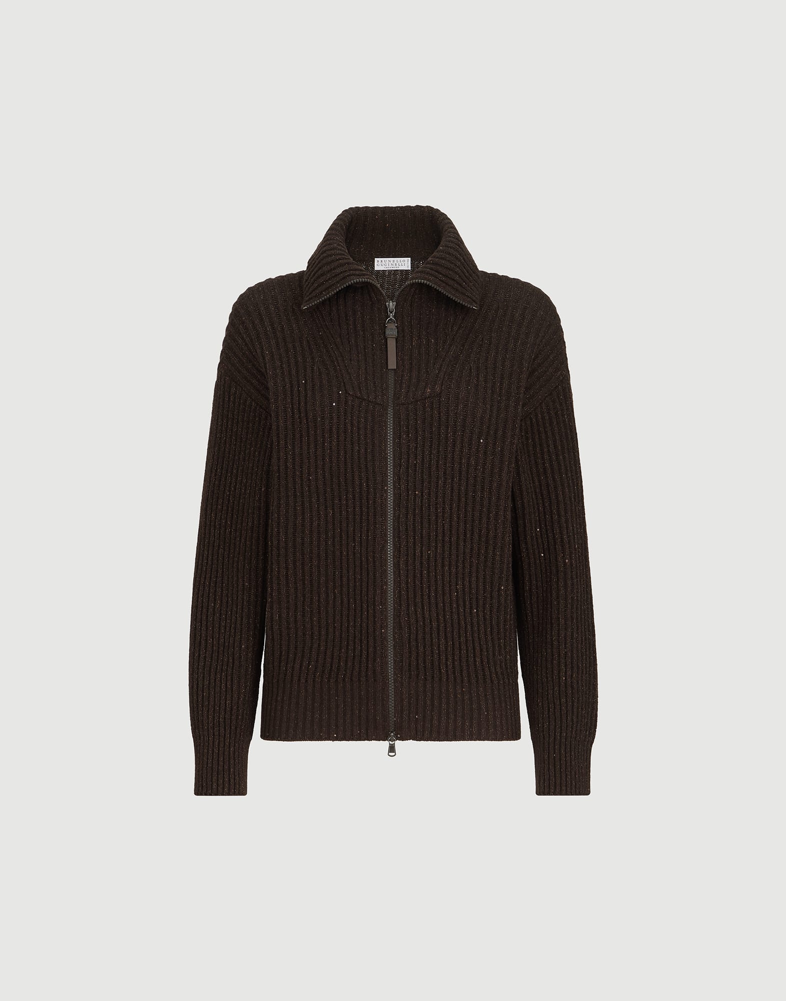 Sparkling & Dazzling cashmere cardigan for Woman in Coffee