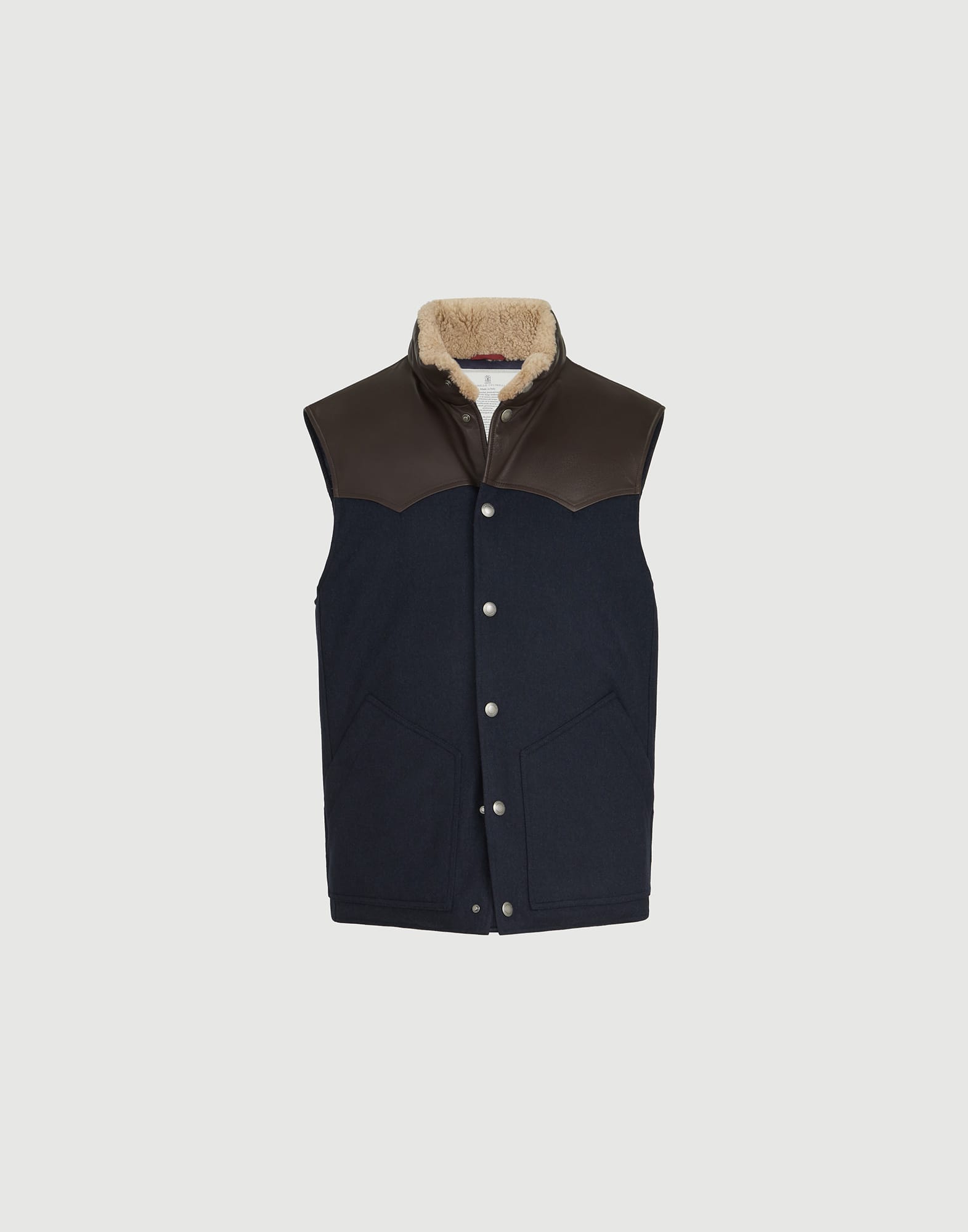 メンズ 向け ブルー ダウンベスト | Brunello Cucinelli