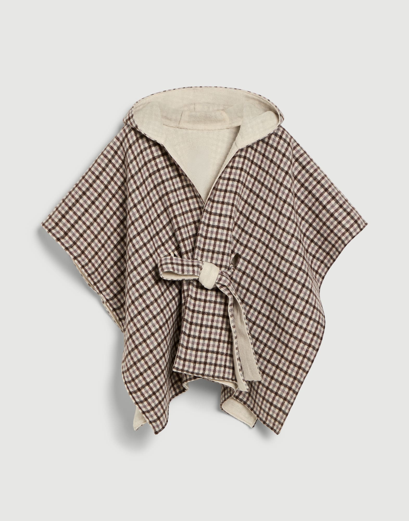 雙面工藝披風 棕色 女童 - Brunello Cucinelli