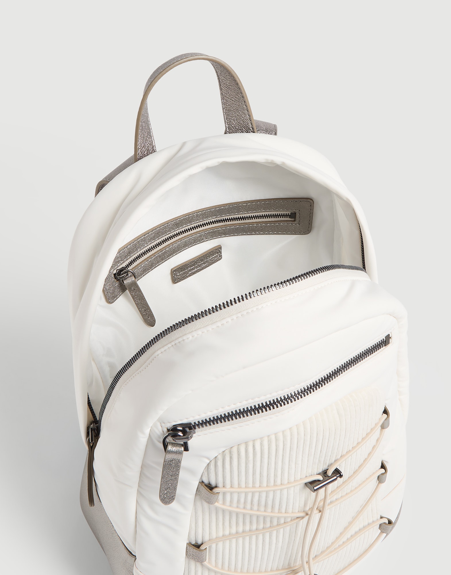 Nylon backpack for Girls in Milk | Brunello Cucinelli display picture 3