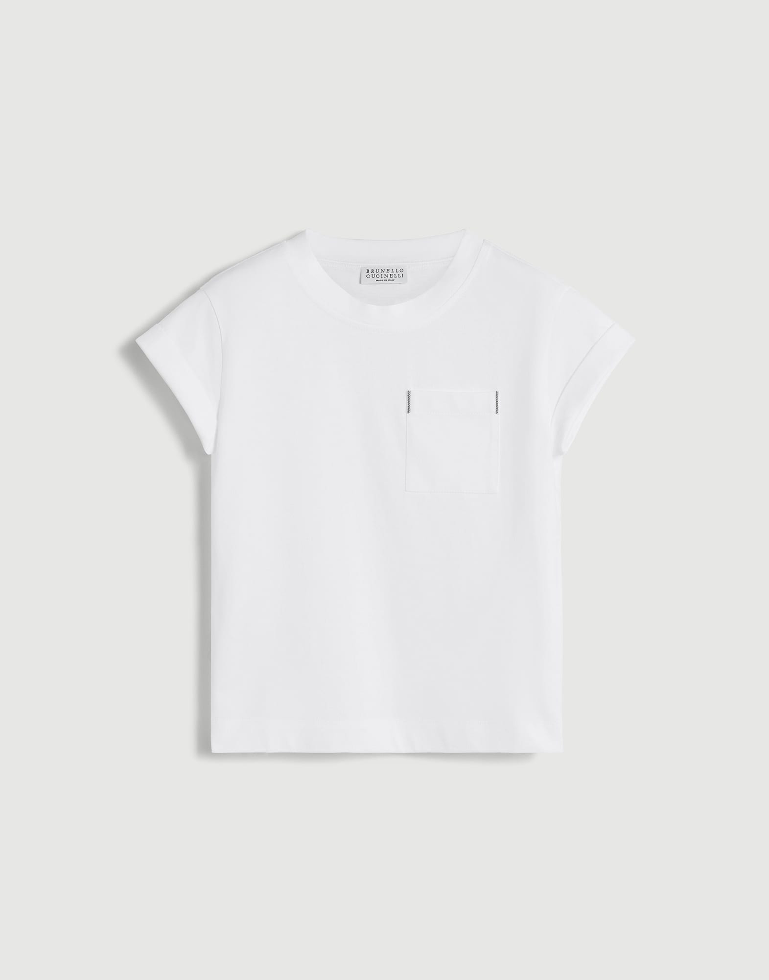 Cotton jersey T-shirt with monili White Girls - Brunello Cucinelli