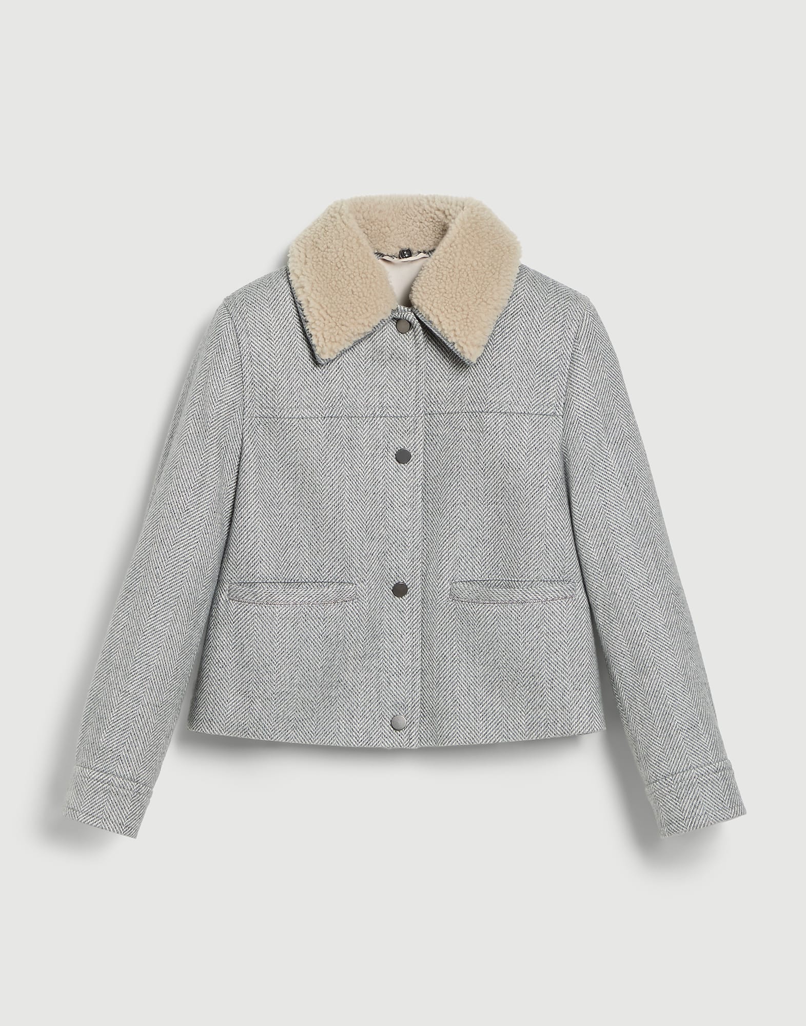 Cotton chevron outerwear jacket Light Grey Girls - Brunello Cucinelli