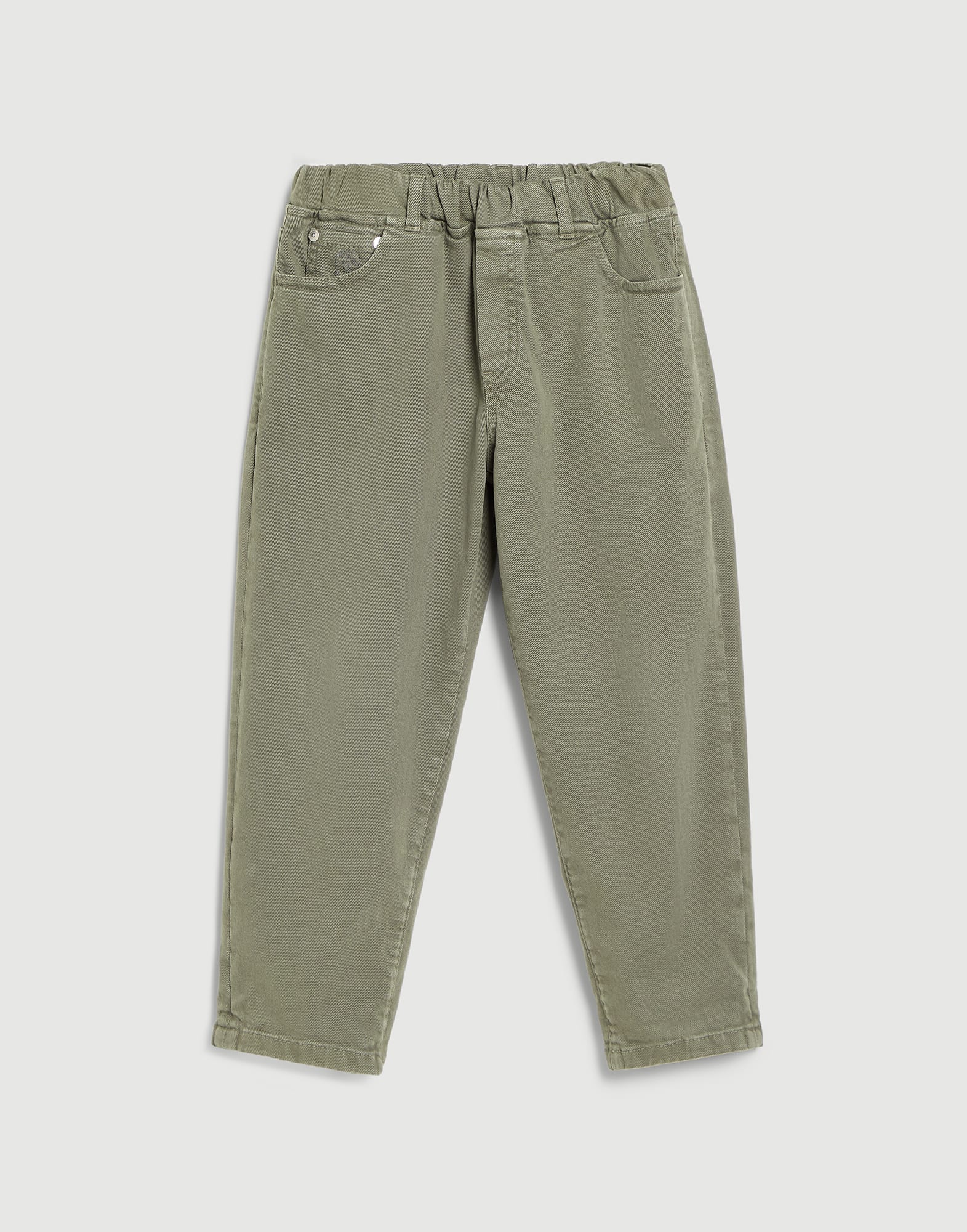 Hose aus Komfort-Denim Armeegr&uuml;n Jungen - Brunello Cucinelli