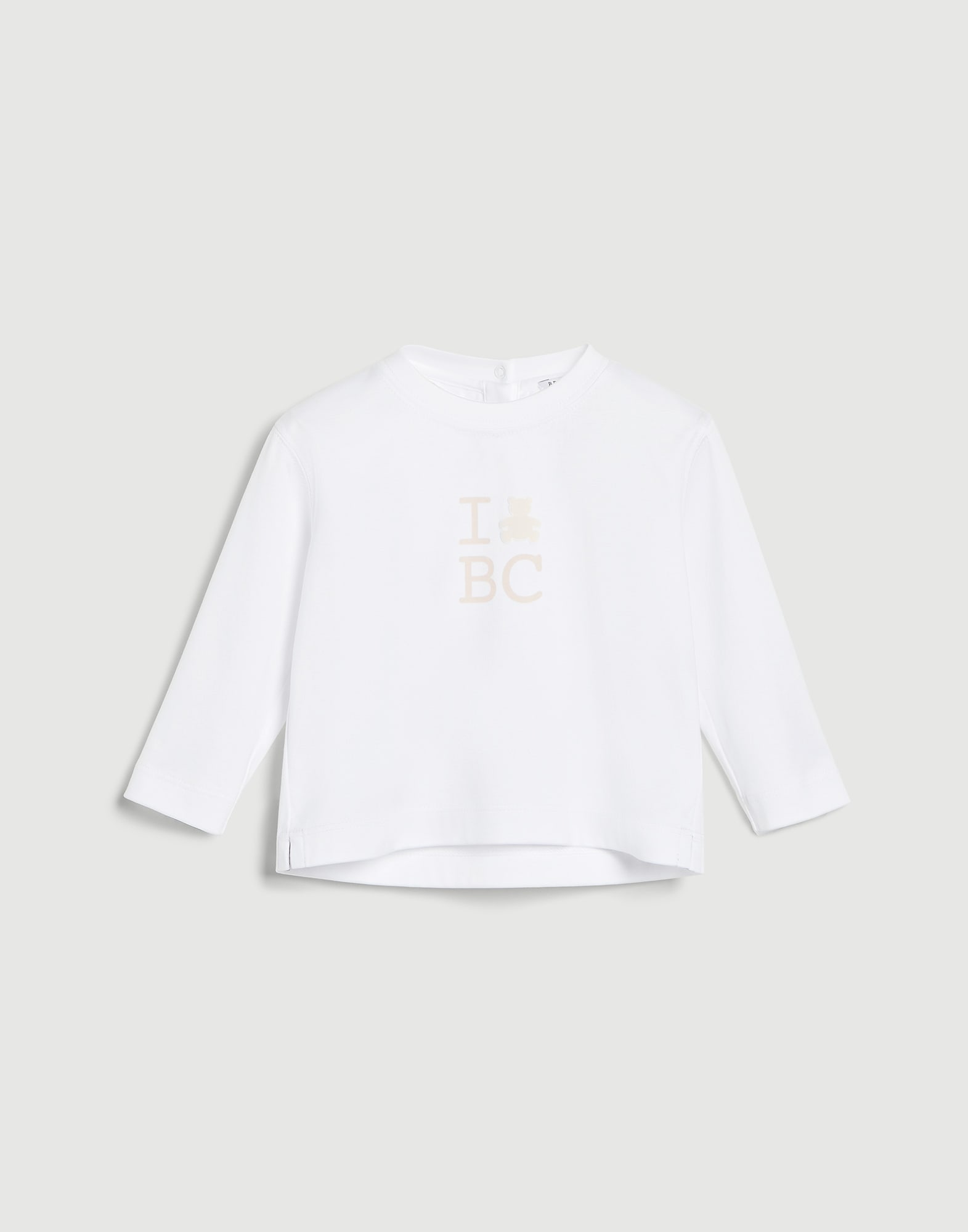 Baby Bernie棉質平紋針織T恤 白色 嬰幼兒 - Brunello Cucinelli