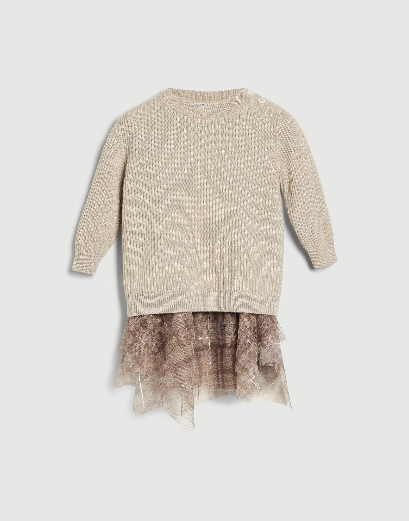 Cashmere knit Baby Bernie dress Warm Beige Baby - Brunello Cucinelli