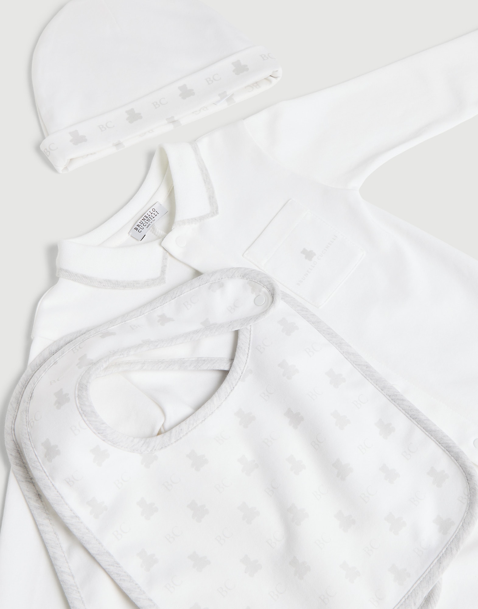 Baby Bernie雙面針織搭配套裝 白色 嬰幼兒 - Brunello Cucinelli