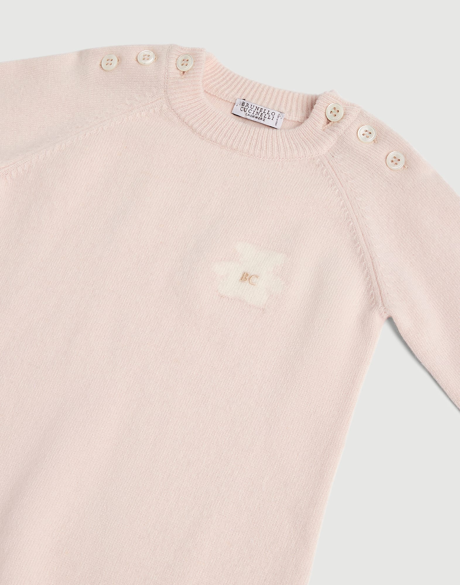 Baby Bernie針織連身服 粉紅色 嬰幼兒 - Brunello Cucinelli