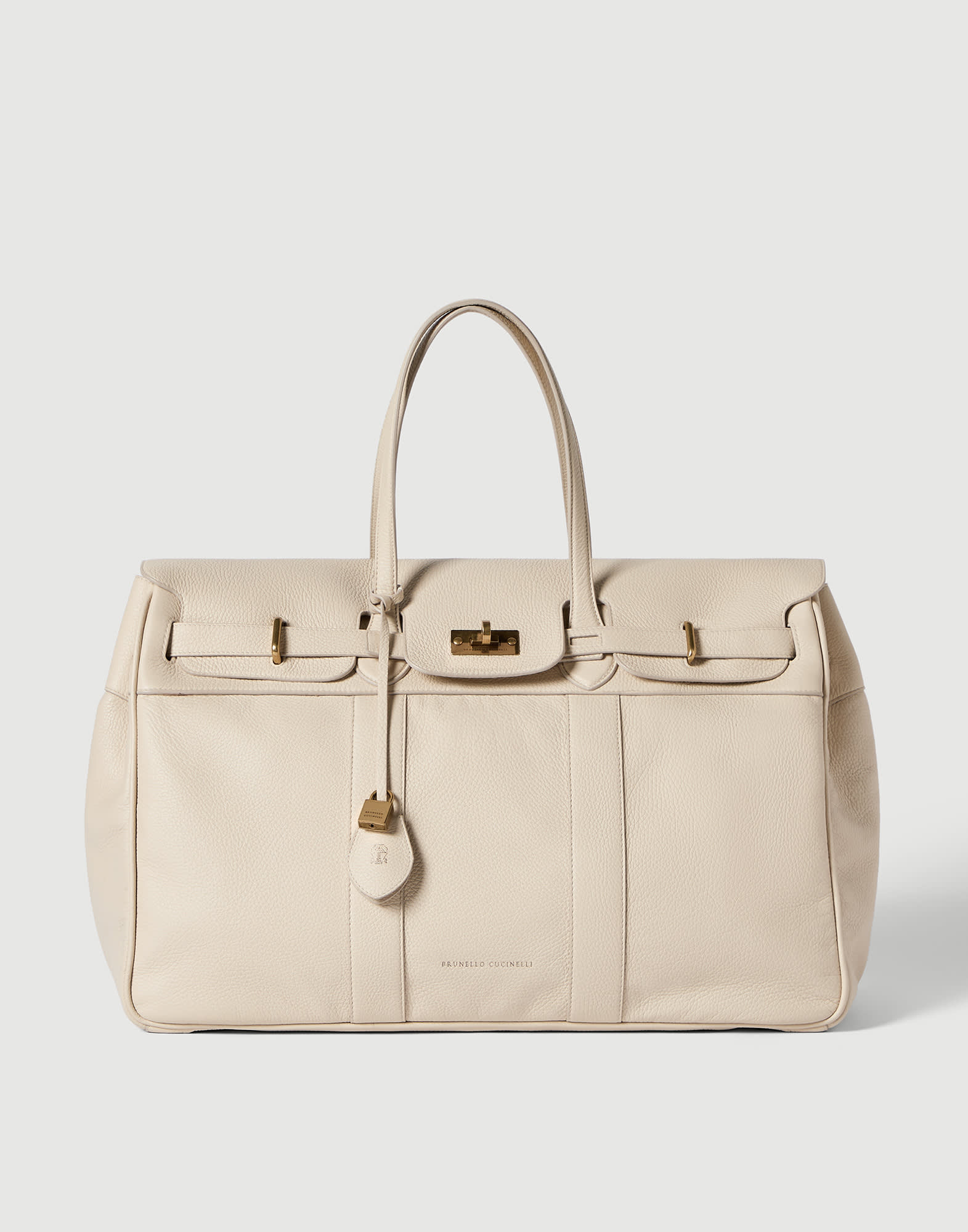Travel Explorer-Tasche aus Hirschleder Elfenbein Damen - Brunello Cucinelli