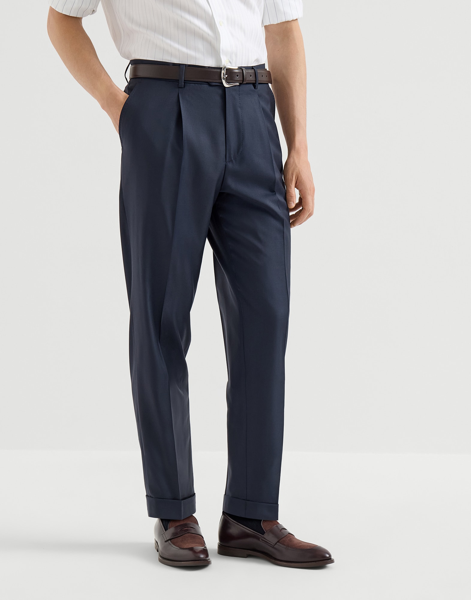 Four Season Trousers for Man in Black | Brunello Cucinelli
