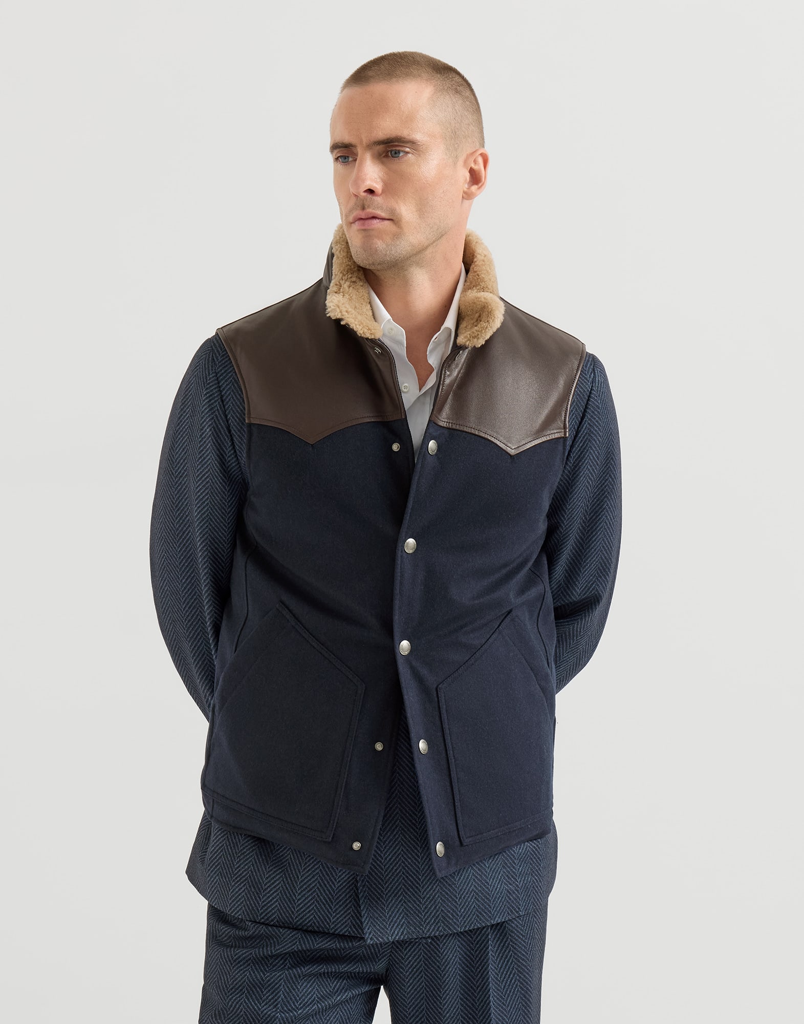 Down vest Blue Man - Brunello Cucinelli