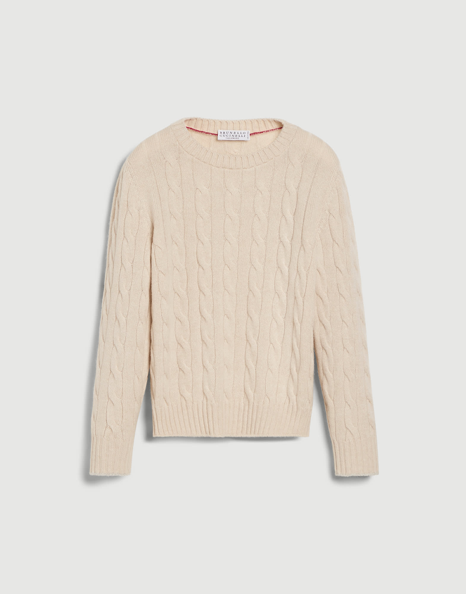 Pullover aus Kaschmir in Zopfstrick Champagner Jungen - Brunello Cucinelli