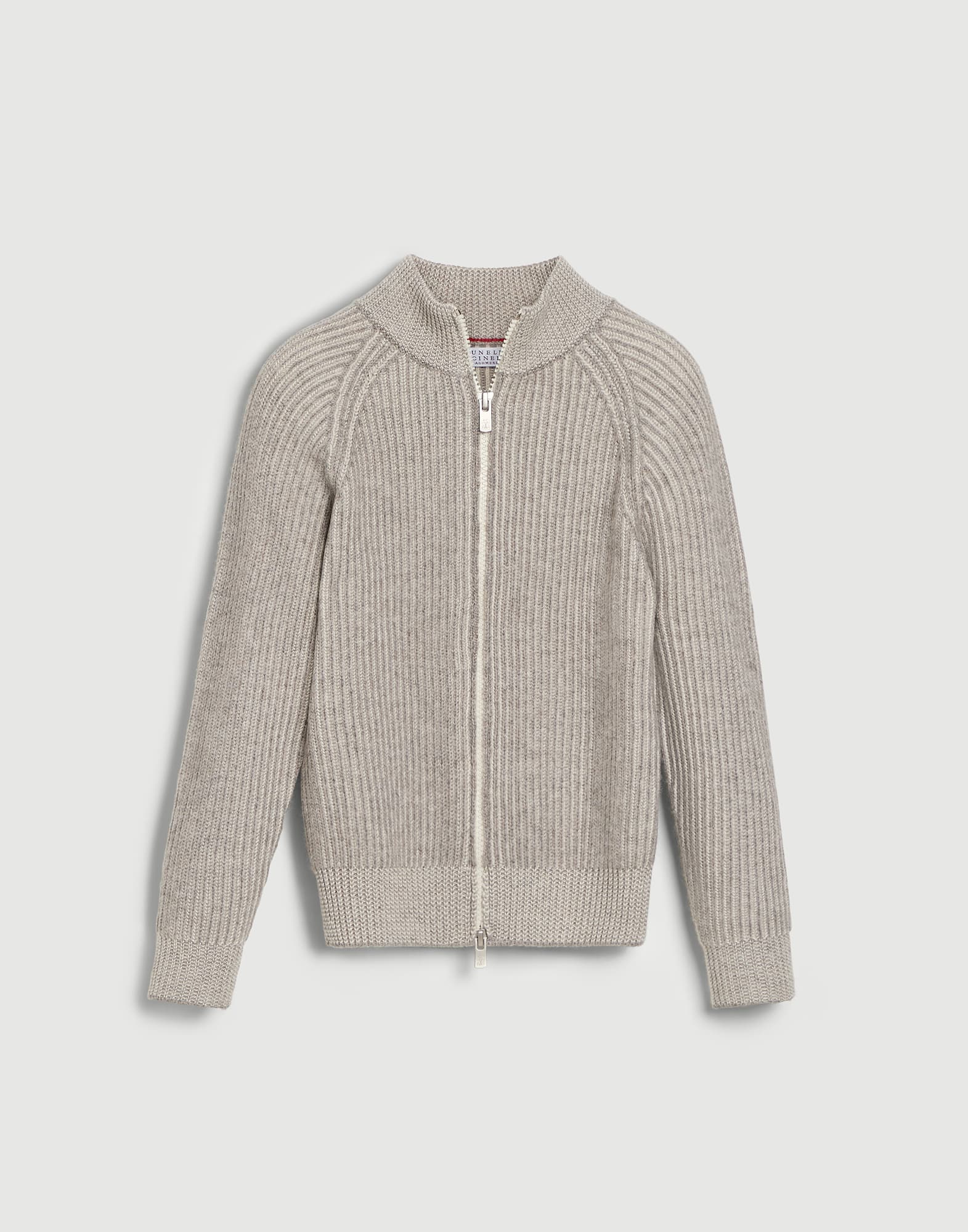 Cashmere cardigan with zipper Stone Grey Boys - Brunello Cucinelli