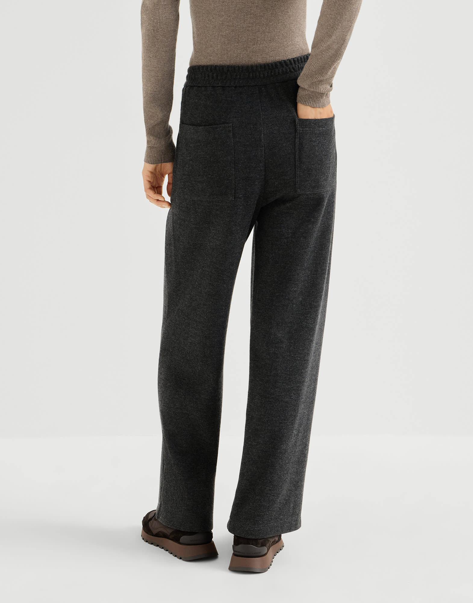 Interlock track trousers for Woman in Anthracite | Brunello Cucinelli