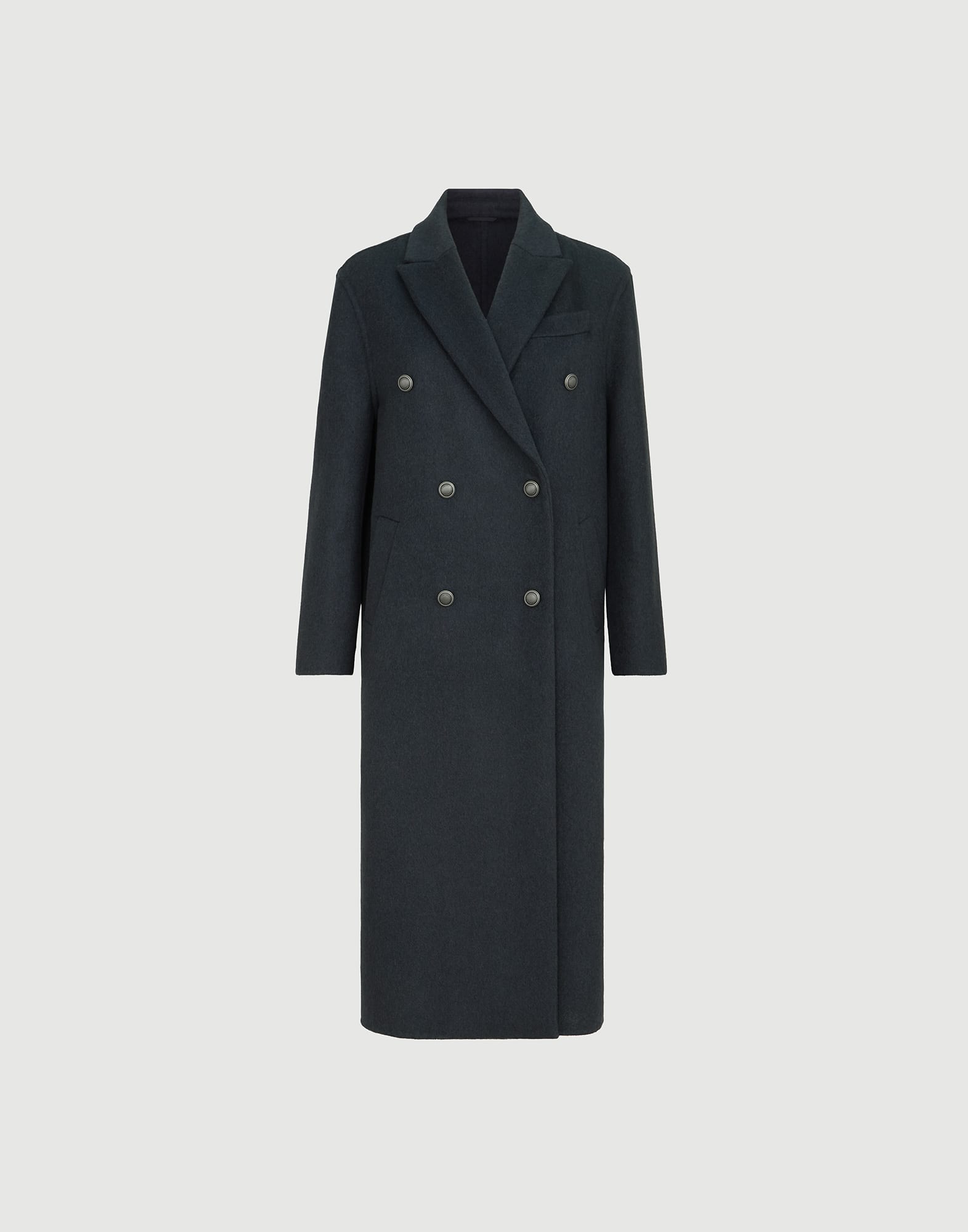 Handcrafted coat for Woman in Blue | Brunello Cucinelli
