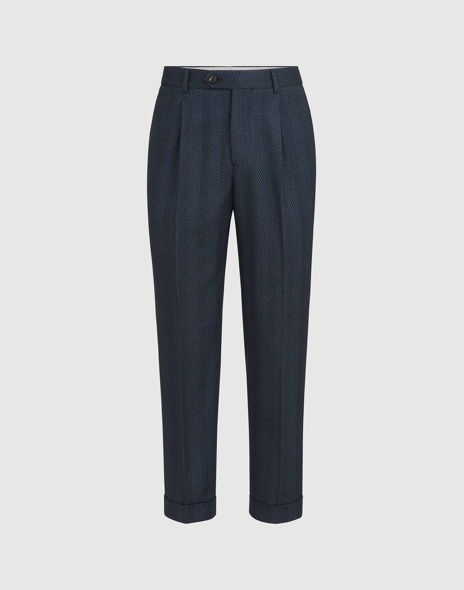 Chevron trousers for Man in Navy Blue | Brunello Cucinelli